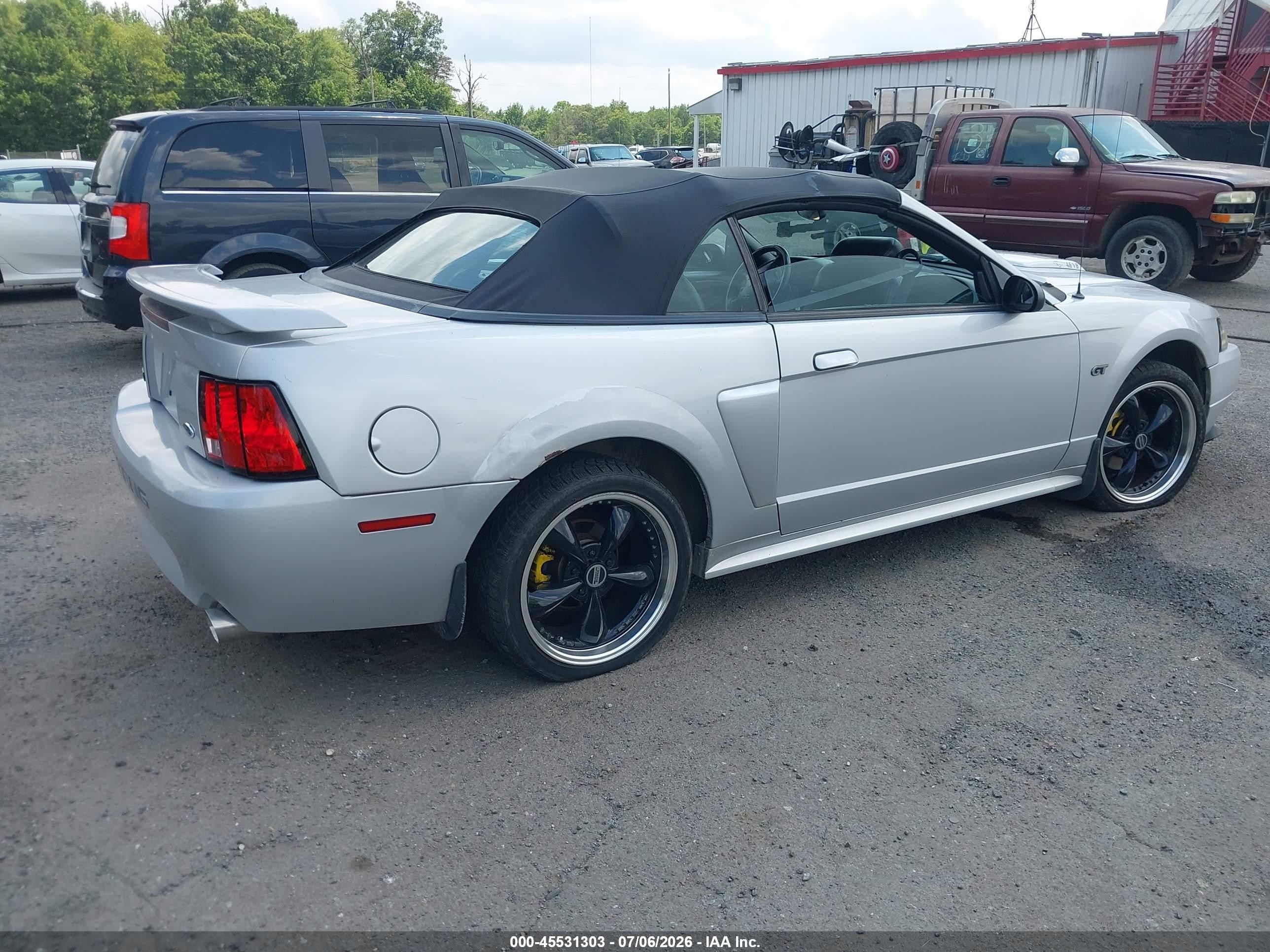 2003 Ford Mustang Gt Silver vin: 1FAFP45X63F348637