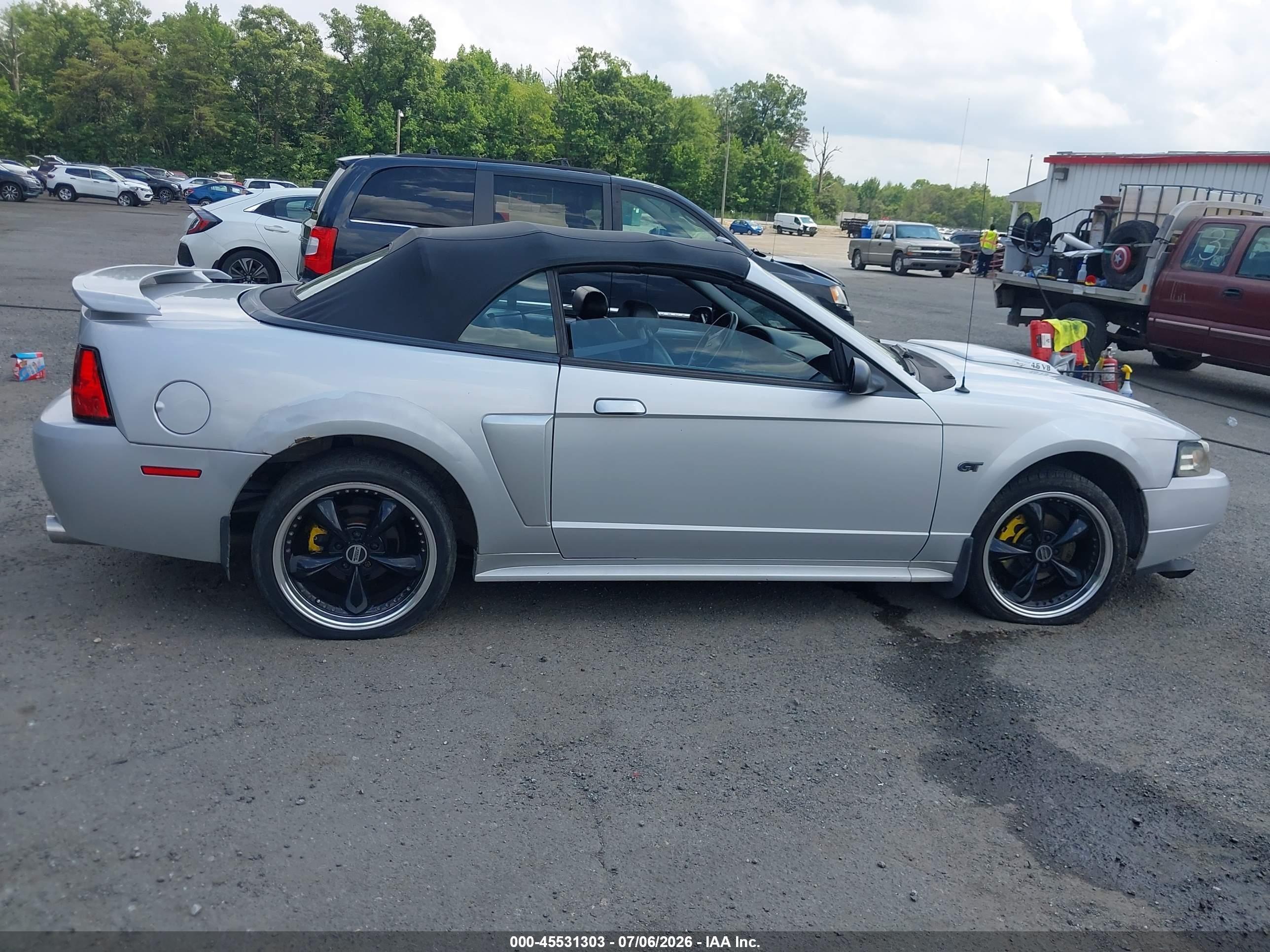 2003 Ford Mustang Gt Silver vin: 1FAFP45X63F348637