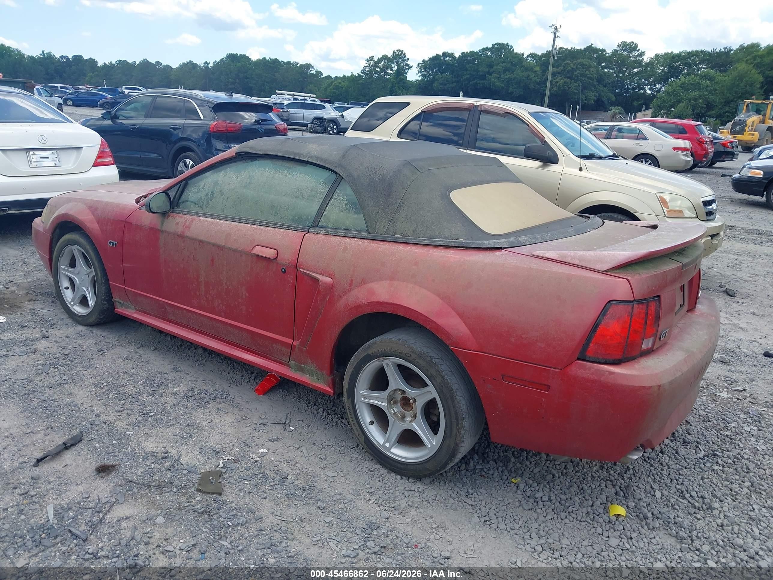 2000 Ford Mustang Gt Red vin: 1FAFP45X6YF134156