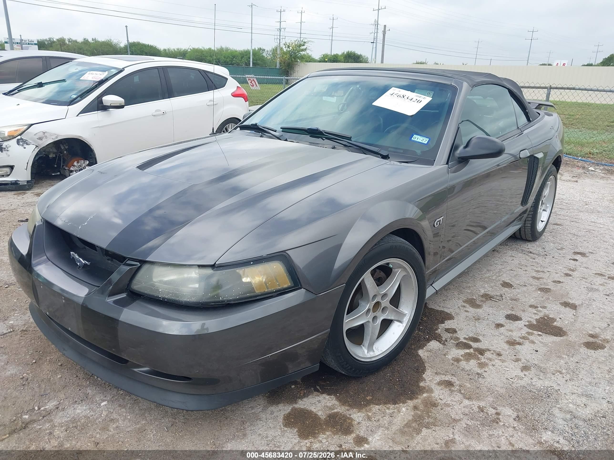2003 Ford Mustang Gt Gray vin: 1FAFP45X83F410202