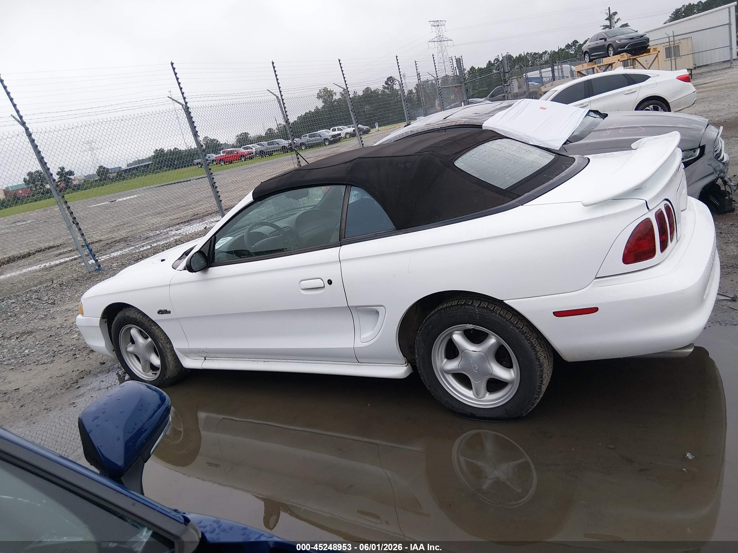 1998 Ford Mustang Gt White vin: 1FAFP45X8WF186983