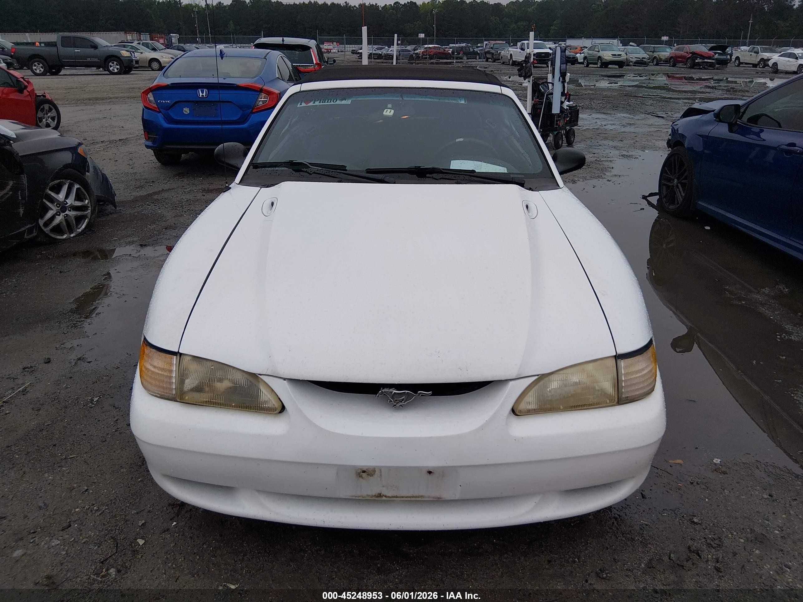 1998 Ford Mustang Gt White vin: 1FAFP45X8WF186983