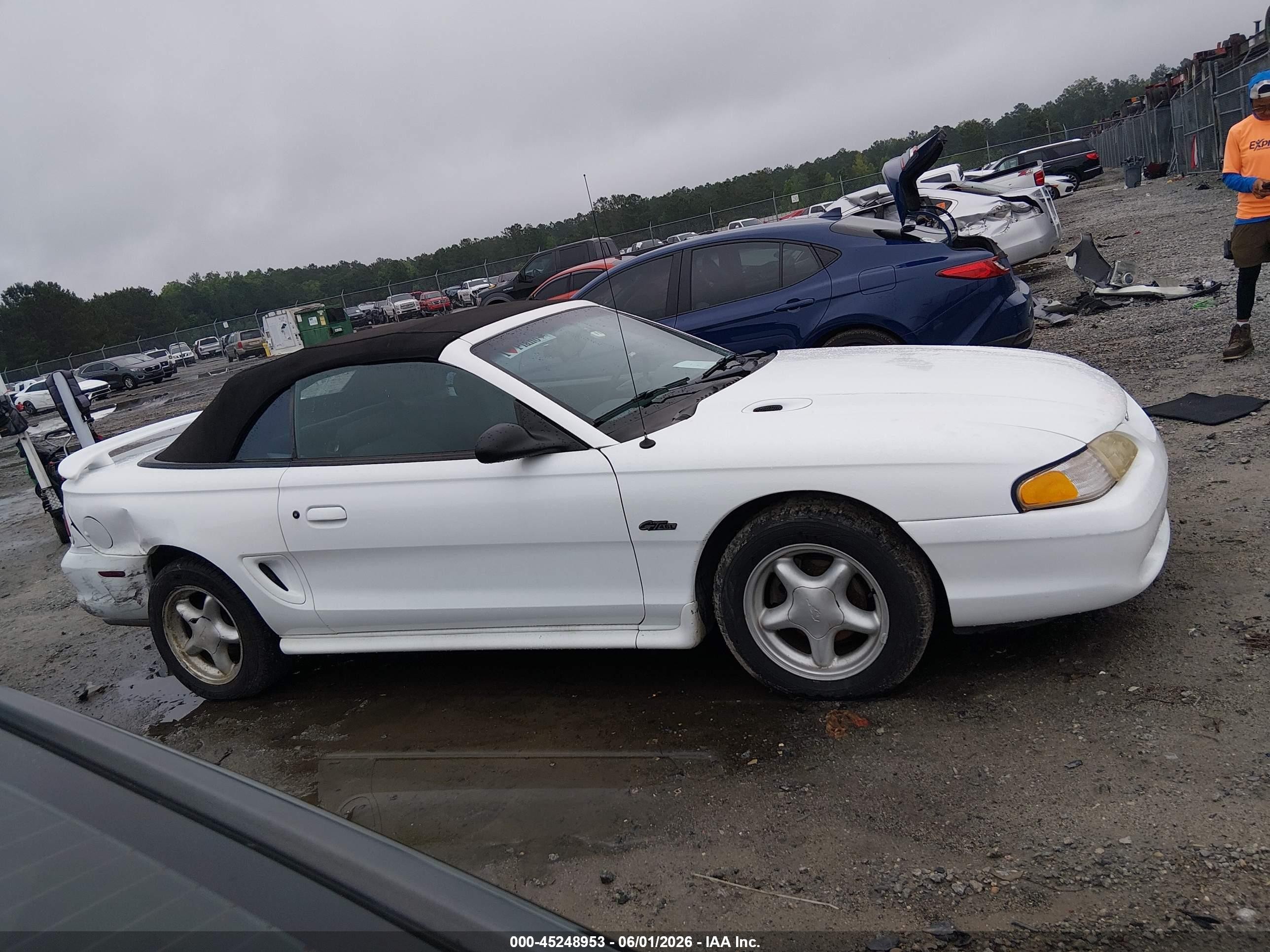 1998 Ford Mustang Gt White vin: 1FAFP45X8WF186983