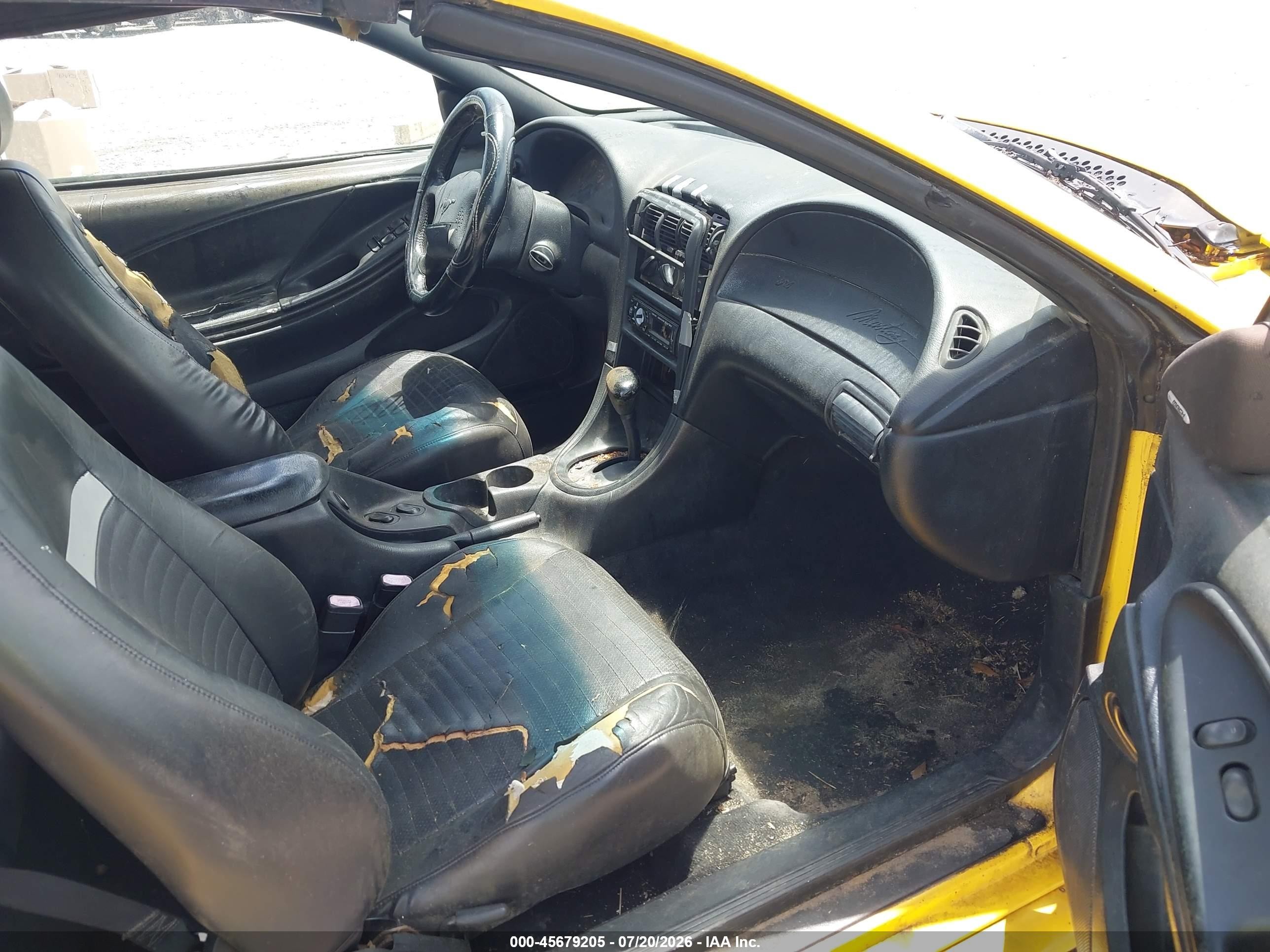 1998 Ford Mustang Gt Yellow vin: 1FAFP45X9WF201913