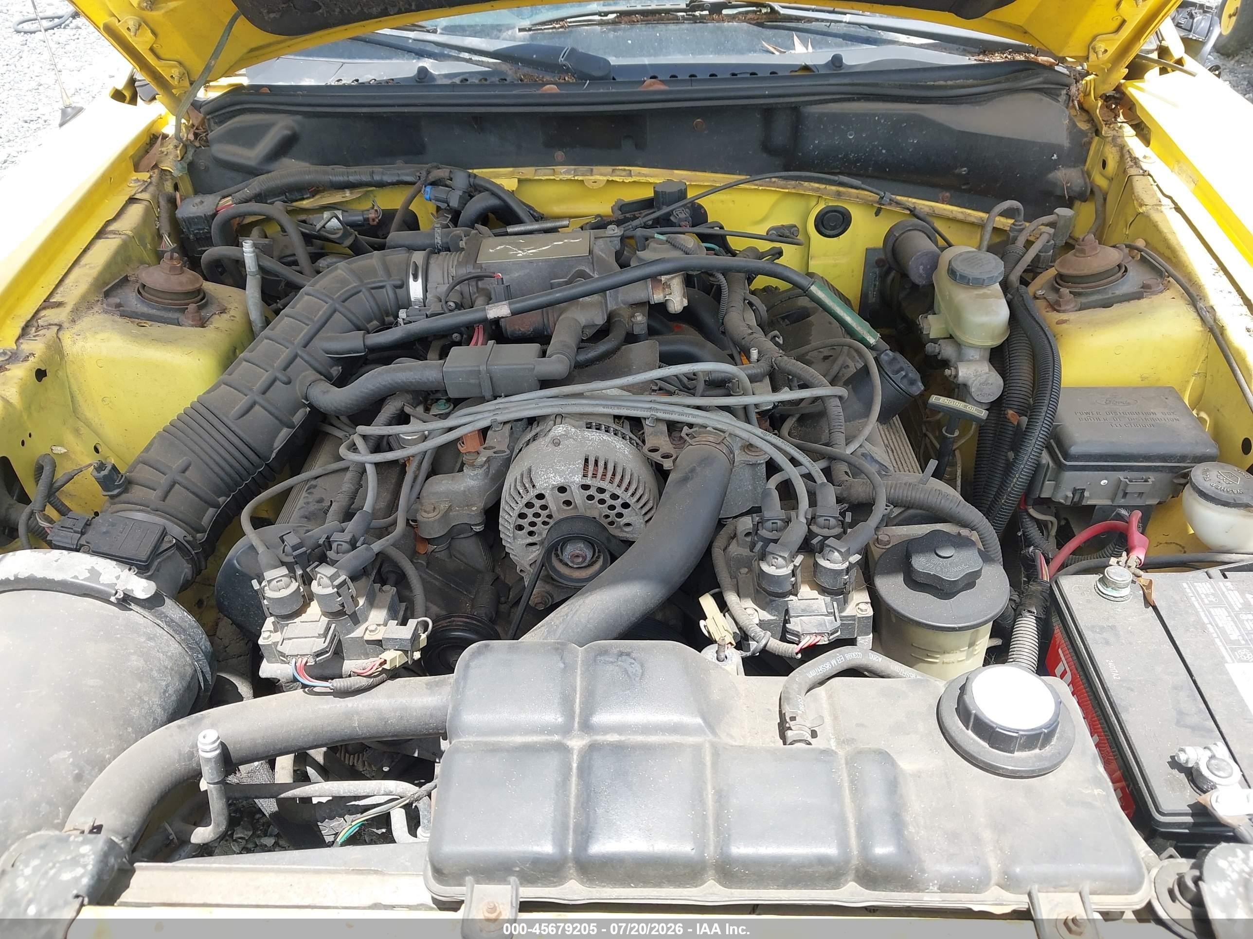 1998 Ford Mustang Gt Yellow vin: 1FAFP45X9WF201913