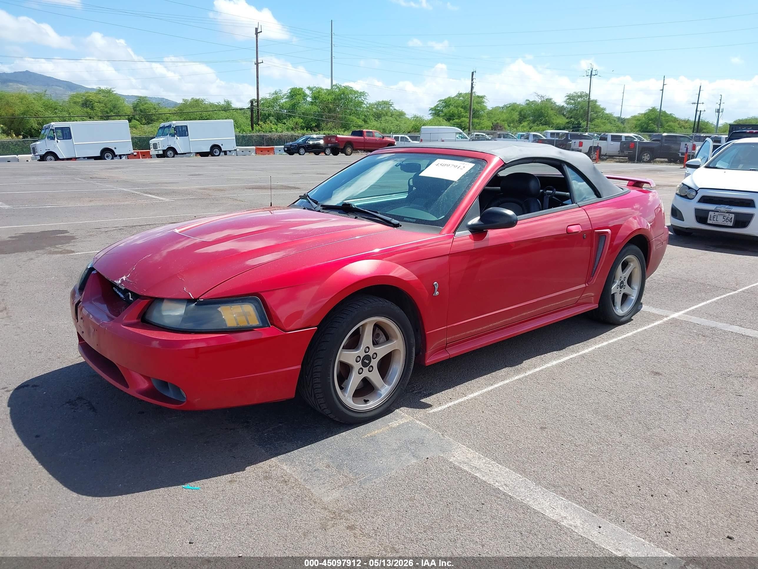 2001 Ford Mustang Cobra Red vin: 1FAFP46V41F232878