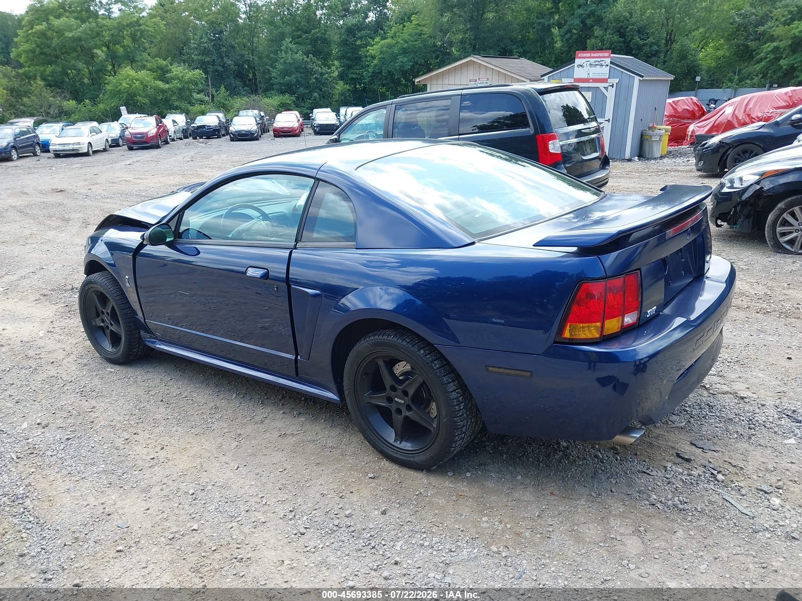 2001 Ford Mustang Cobra Blue vin: 1FAFP47V01F231869