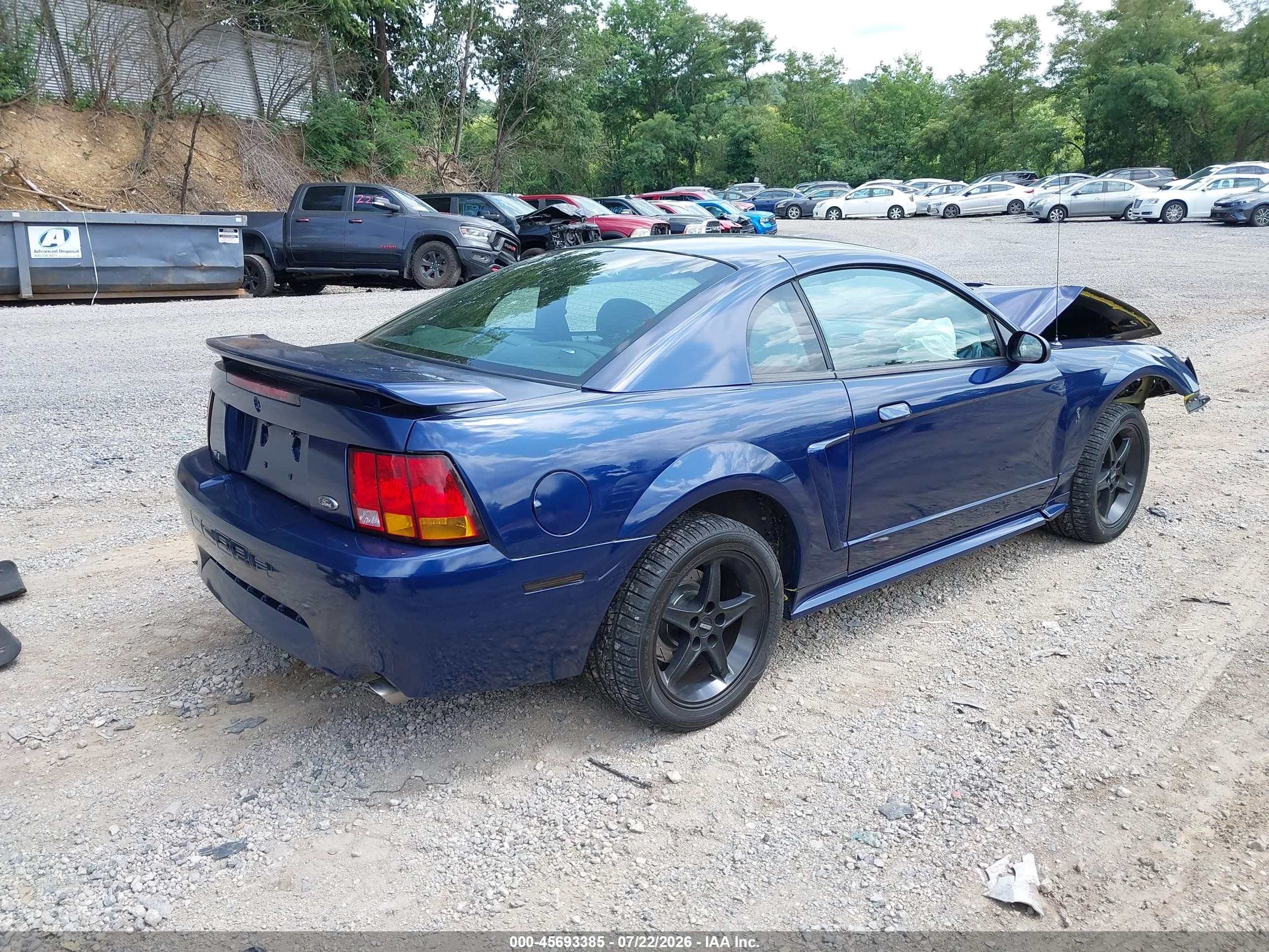 2001 Ford Mustang Cobra Blue vin: 1FAFP47V01F231869