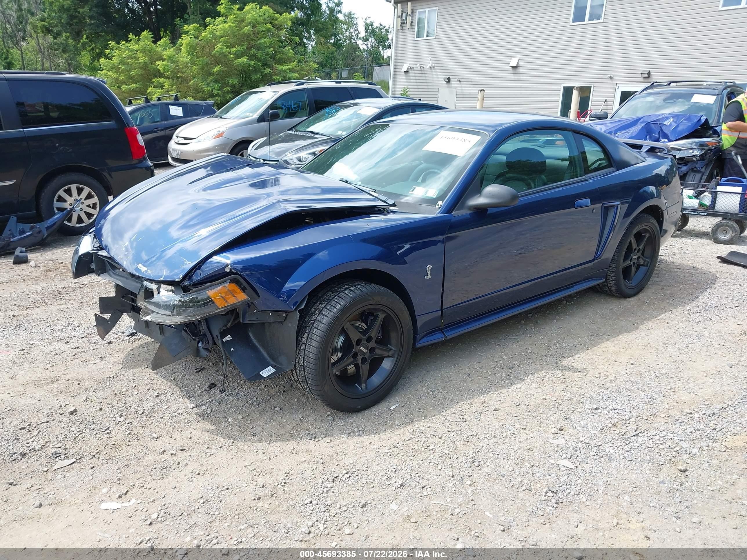 2001 Ford Mustang Cobra Blue vin: 1FAFP47V01F231869