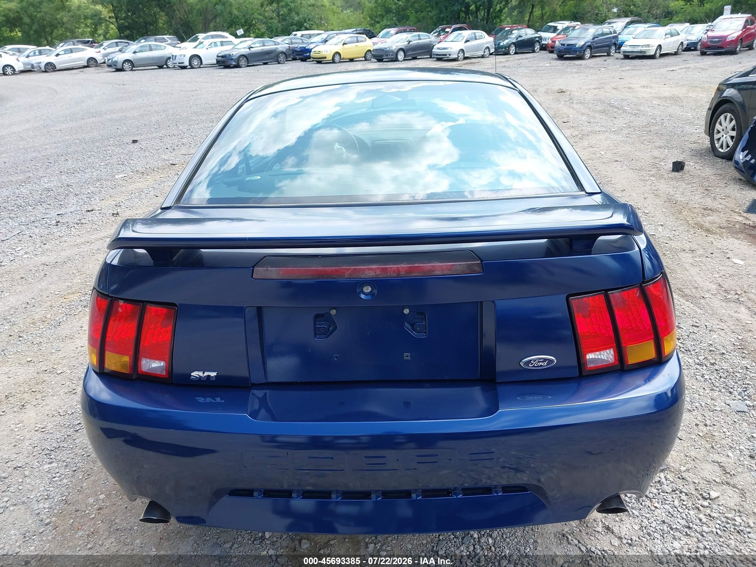 2001 Ford Mustang Cobra Blue vin: 1FAFP47V01F231869