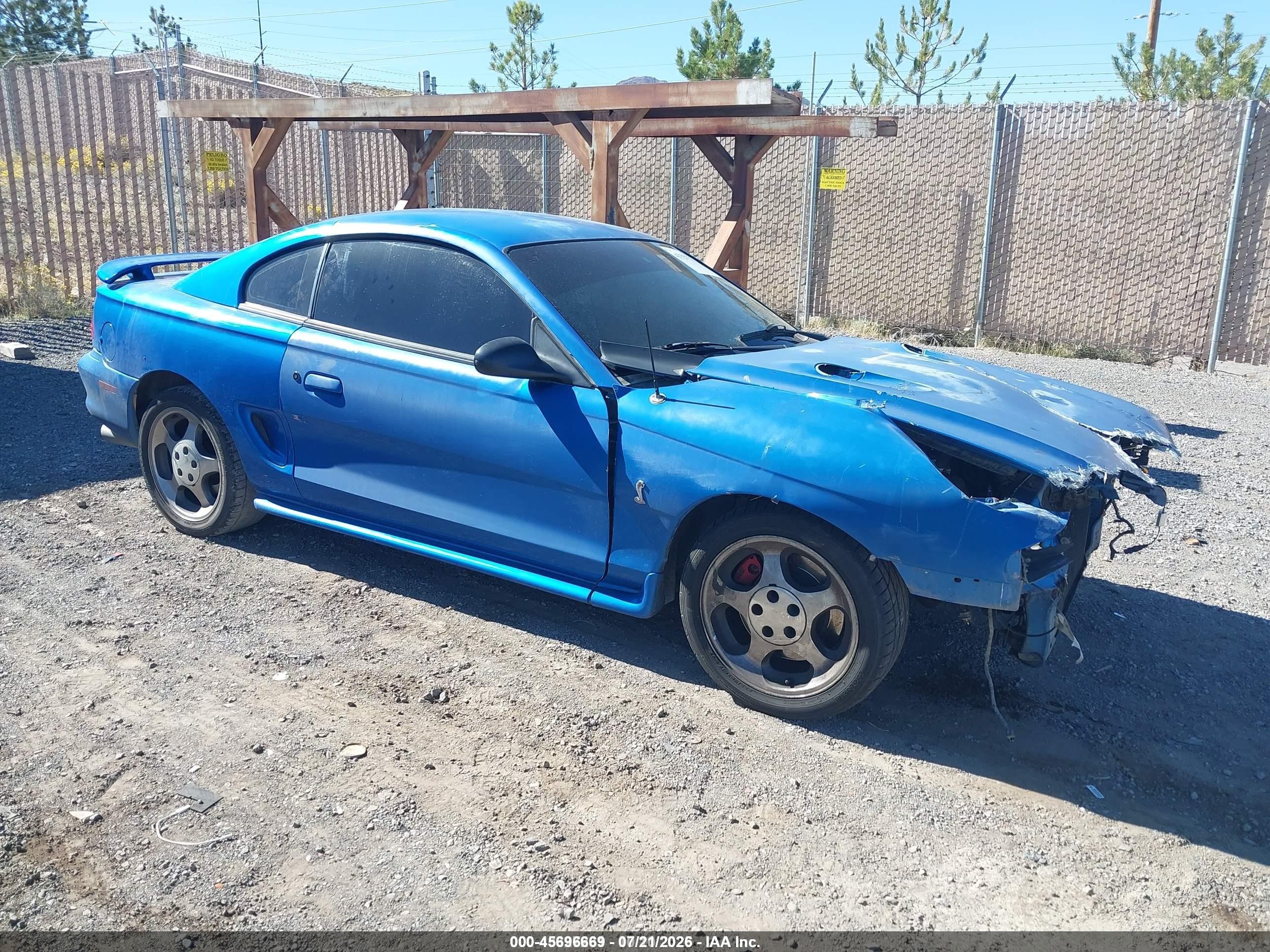 1998 Ford Mustang Svt Cobra Blue vin: 1FAFP47V7WF127726