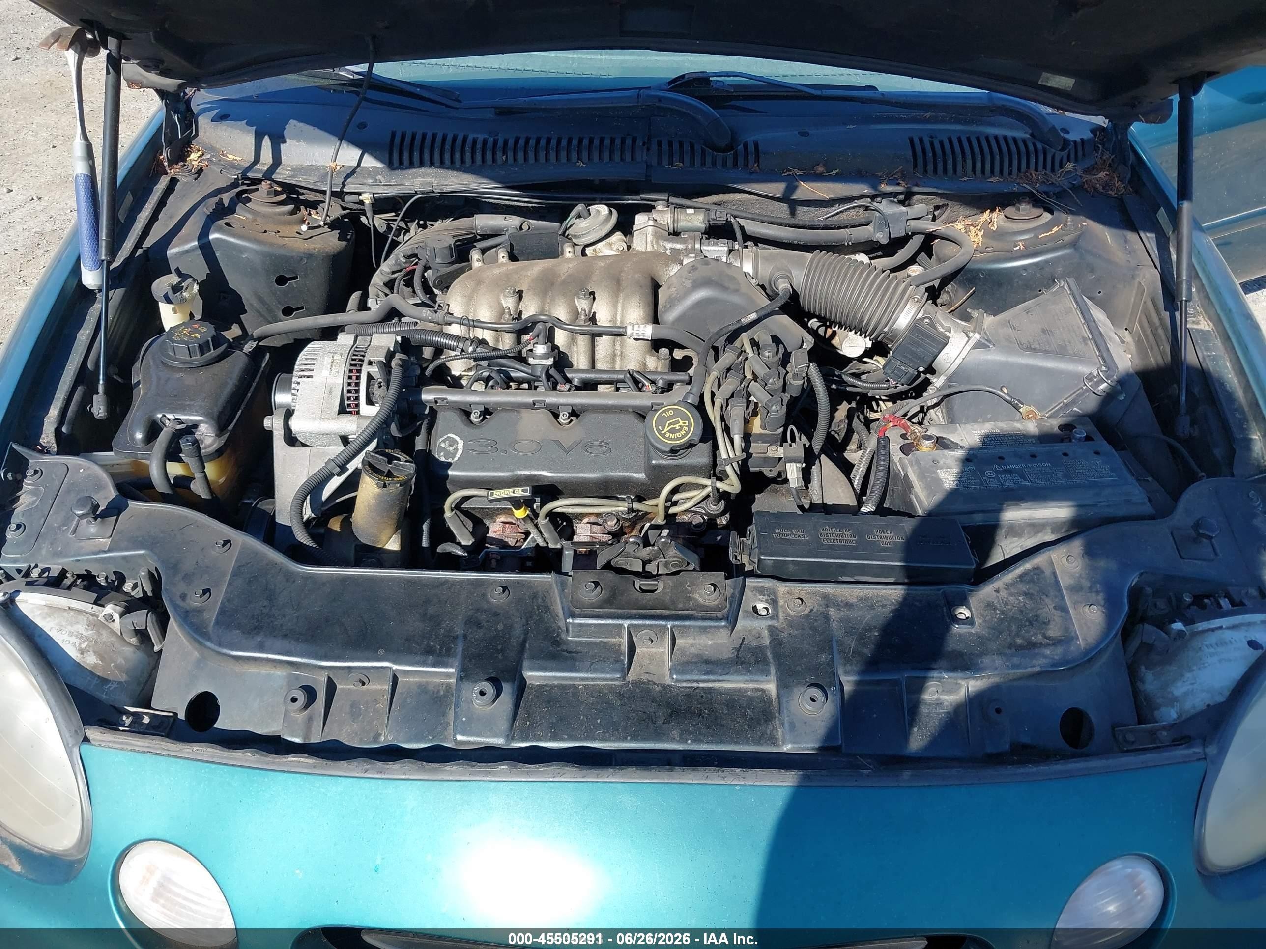1998 Ford Taurus Lx/se Turquoise vin: 1FAFP52U6WG187138