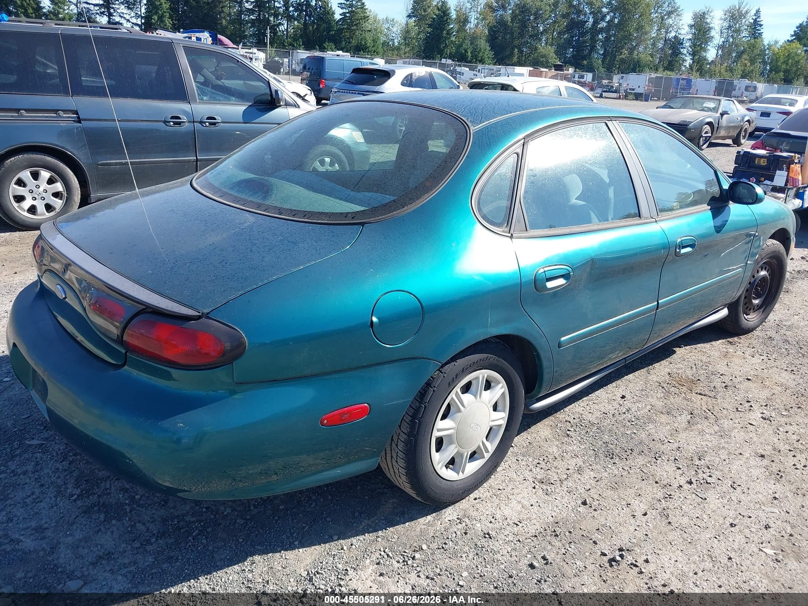1998 Ford Taurus Lx/se Turquoise vin: 1FAFP52U6WG187138