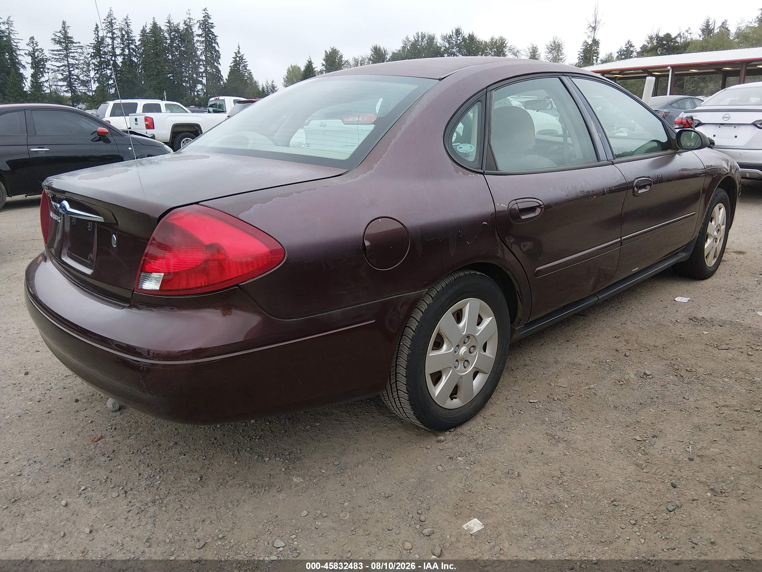 2001 Ford Taurus Lx Maroon vin: 1FAFP52U71G117883