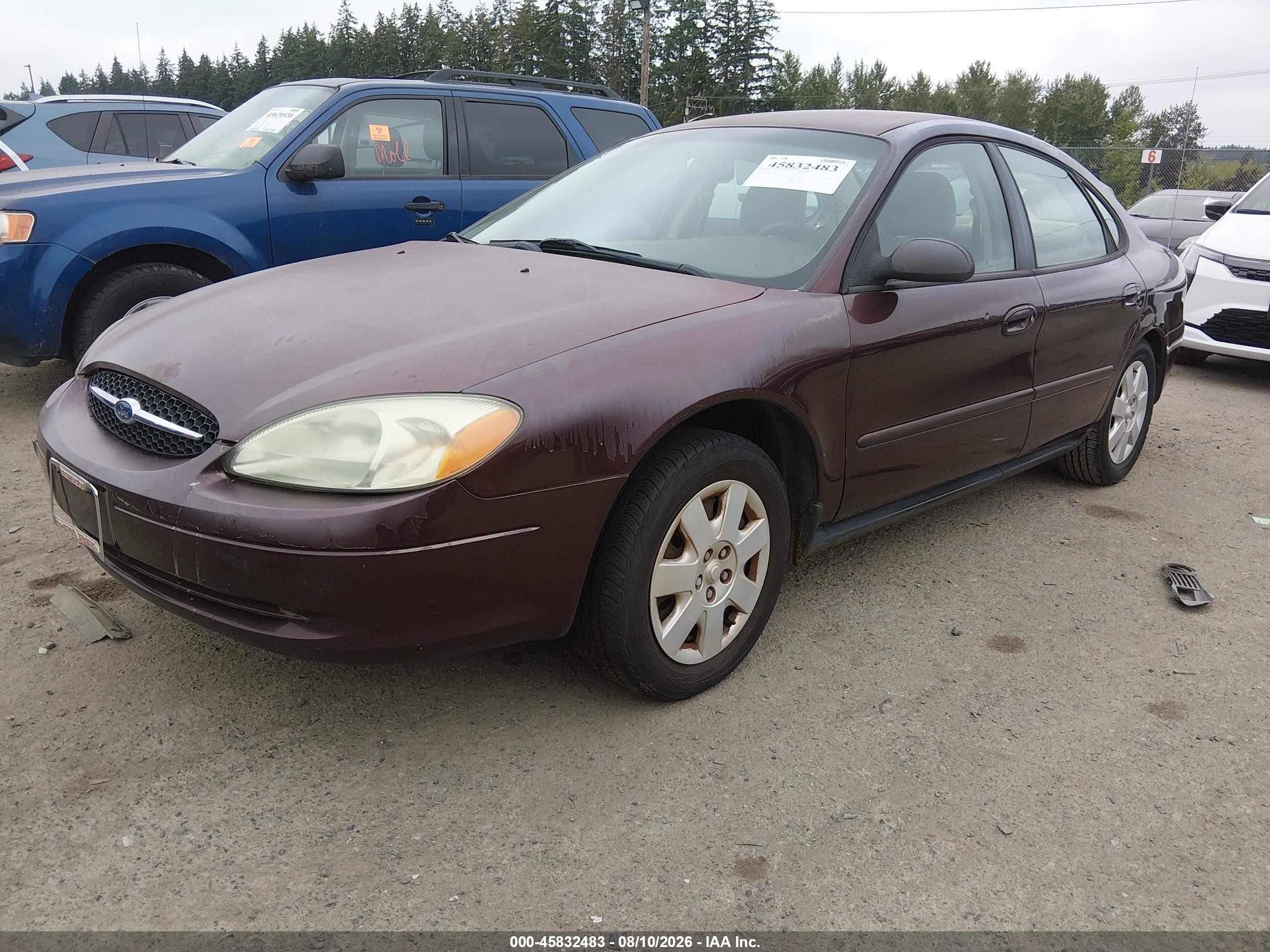 2001 Ford Taurus Lx Maroon vin: 1FAFP52U71G117883
