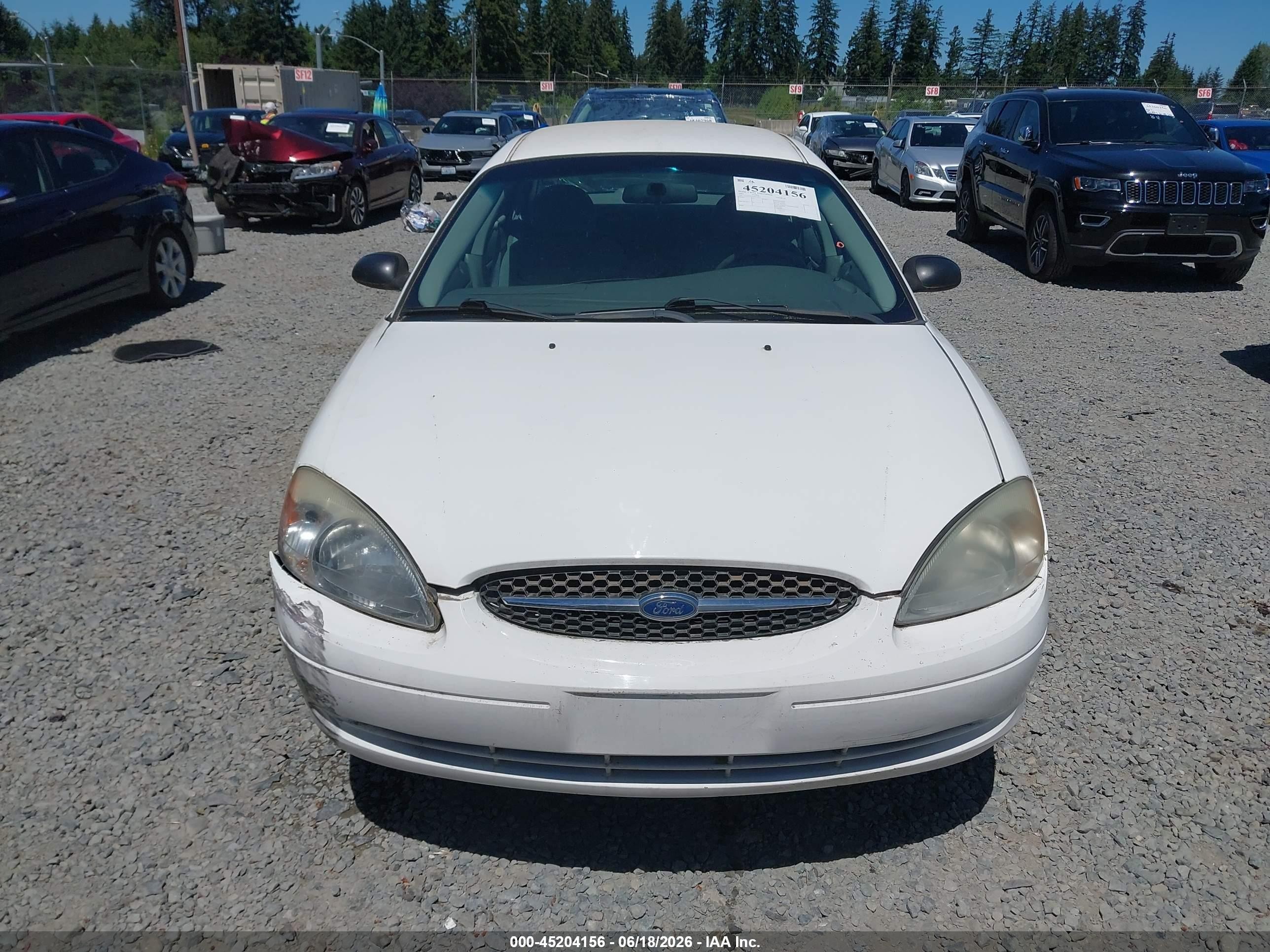 2002 Ford Taurus Lx White vin: 1FAFP52U92G116011
