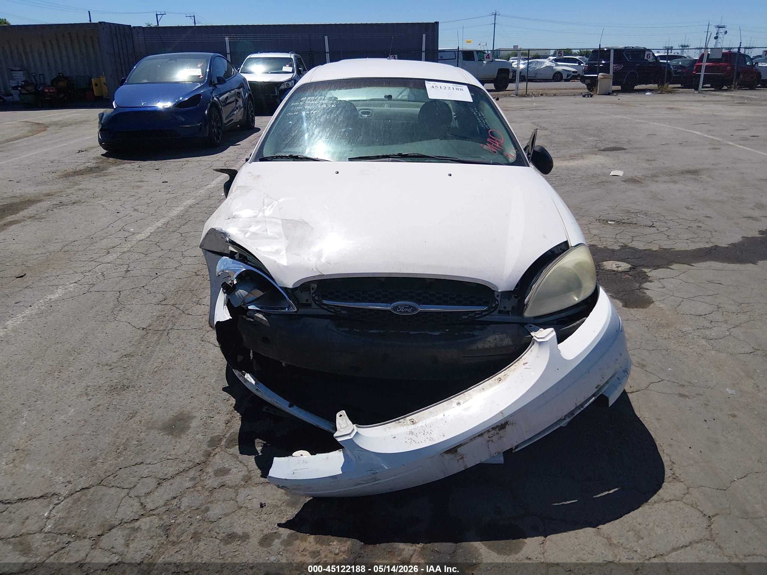 2002 Ford Taurus Lx White vin: 1FAFP52U92G175270