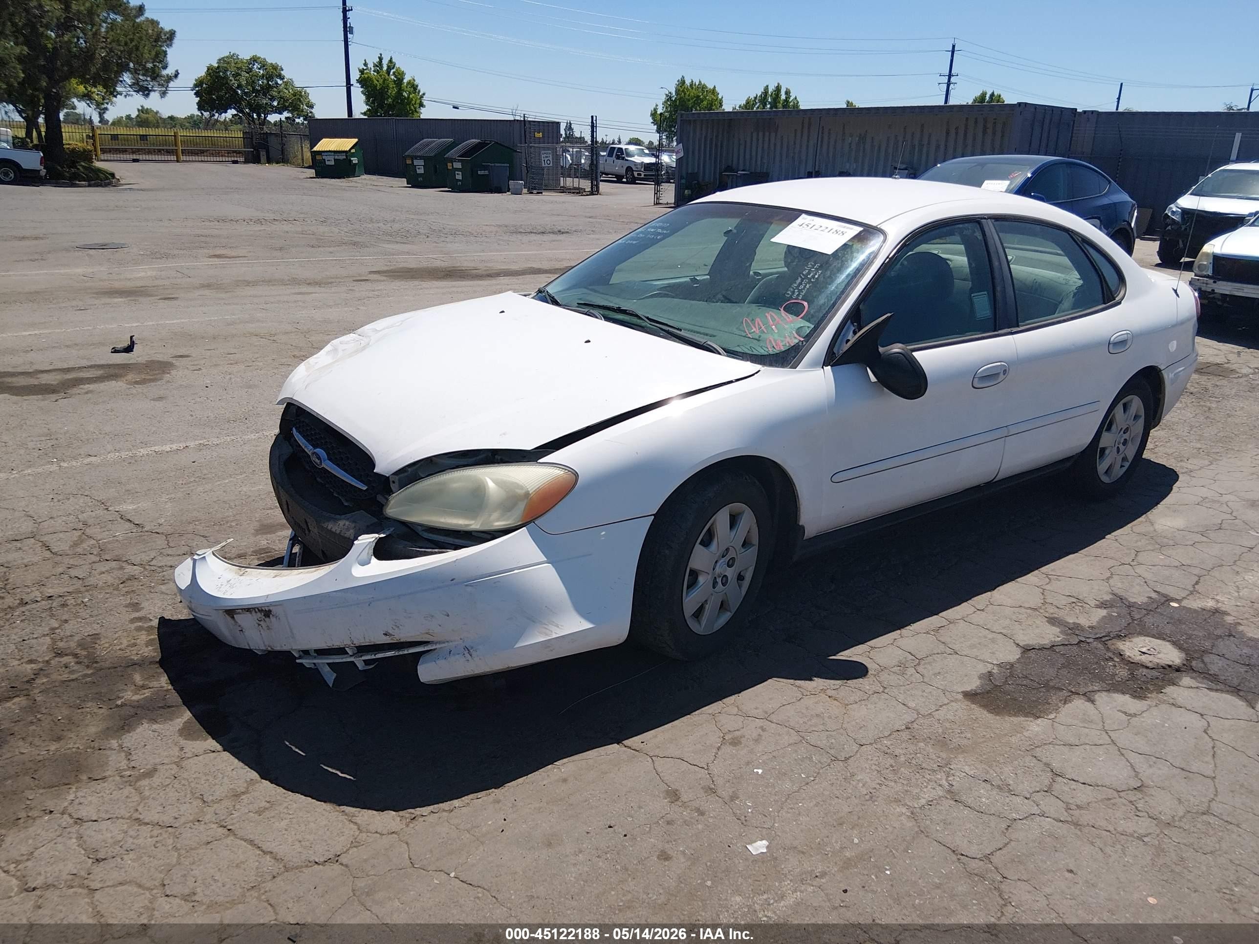 2002 Ford Taurus Lx White vin: 1FAFP52U92G175270