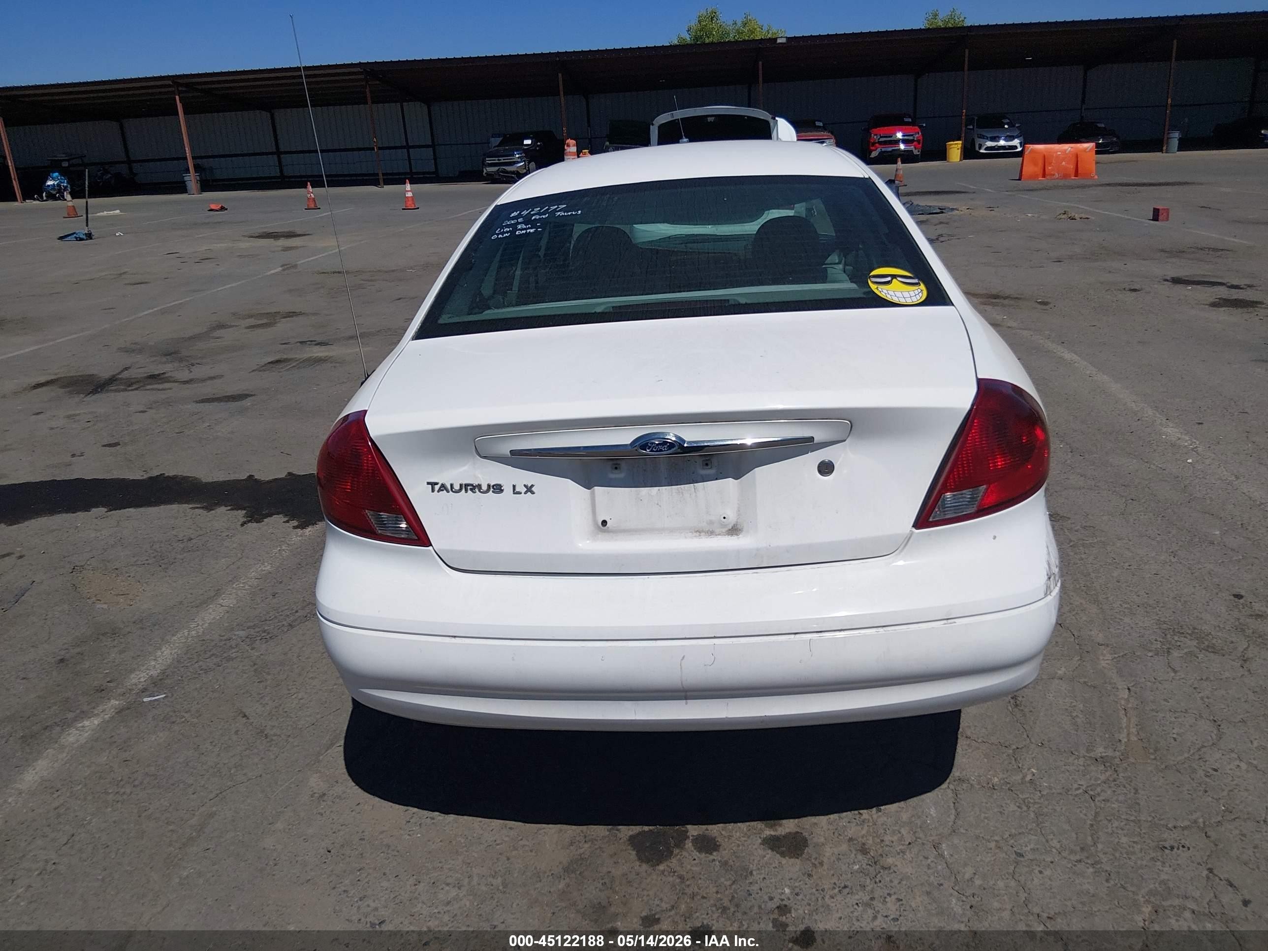 2002 Ford Taurus Lx White vin: 1FAFP52U92G175270