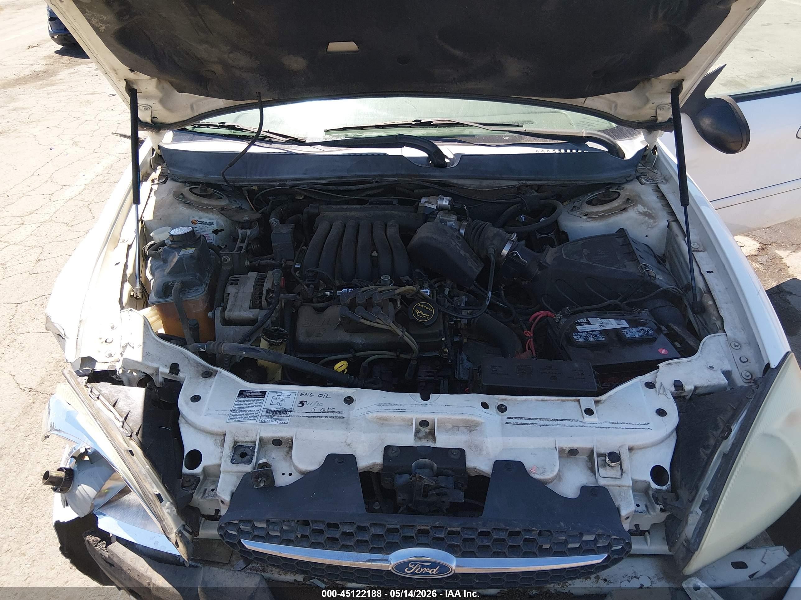 2002 Ford Taurus Lx White vin: 1FAFP52U92G175270
