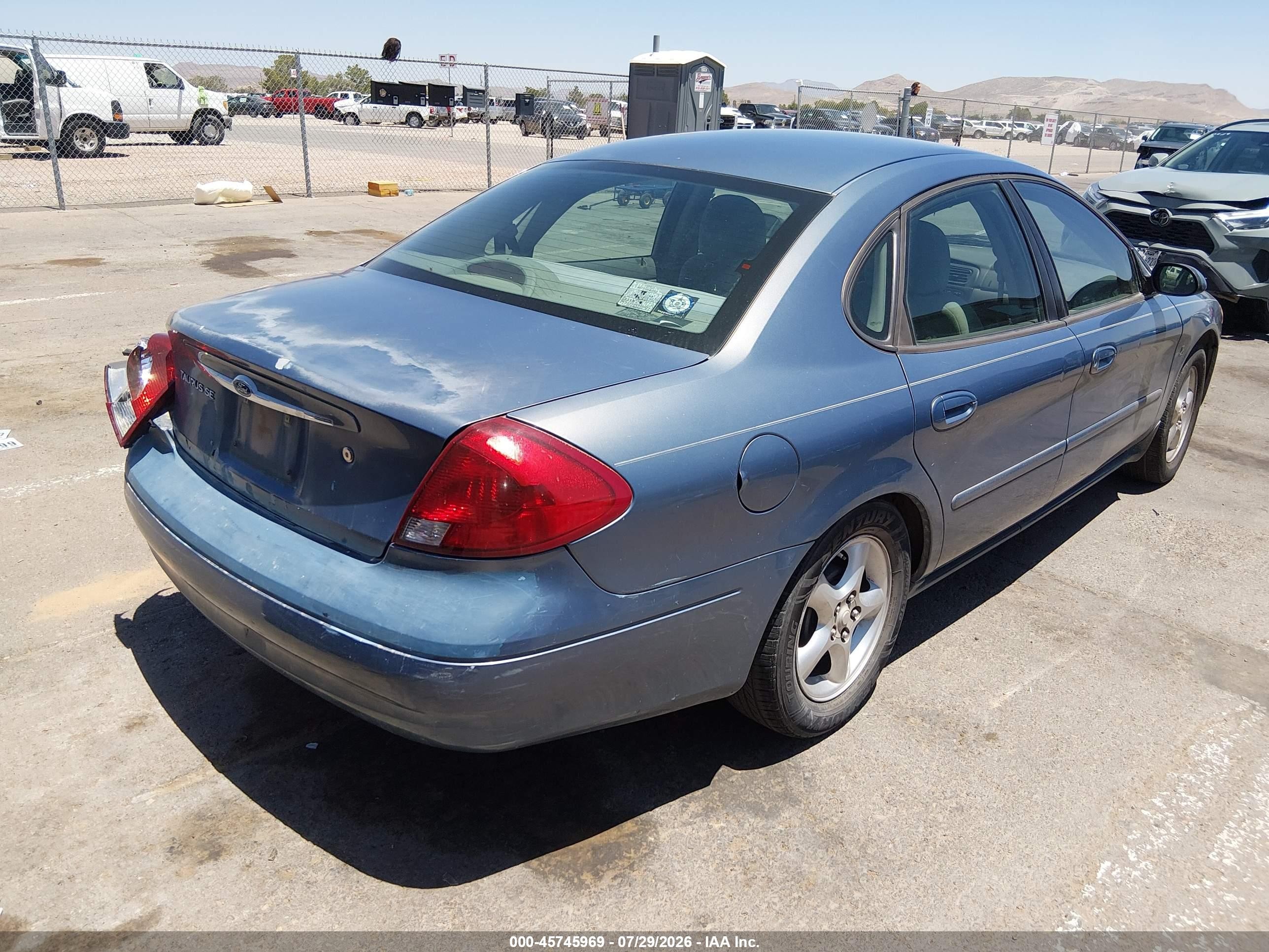 2000 Ford Taurus Se Blue vin: 1FAFP5325YA258283