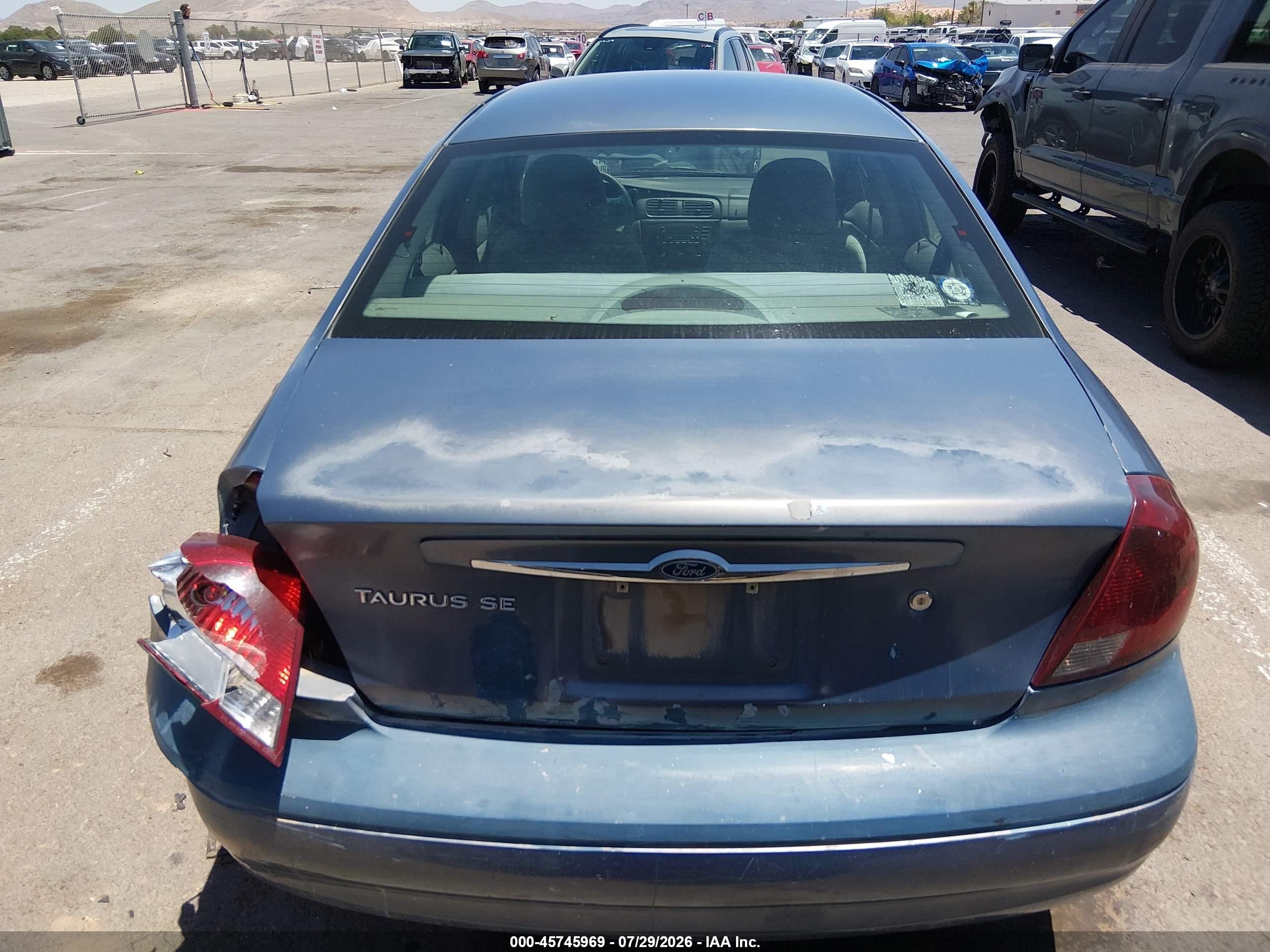 2000 Ford Taurus Se Blue vin: 1FAFP5325YA258283