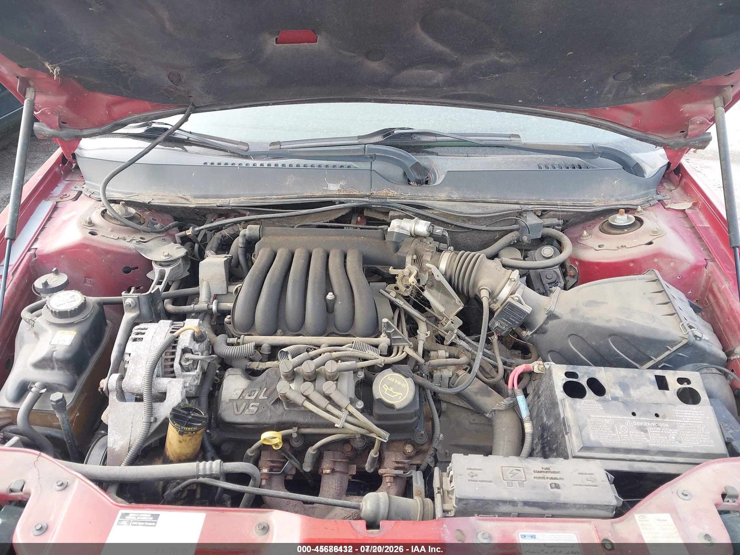 2001 Ford Taurus Se Maroon vin: 1FAFP53261G250972
