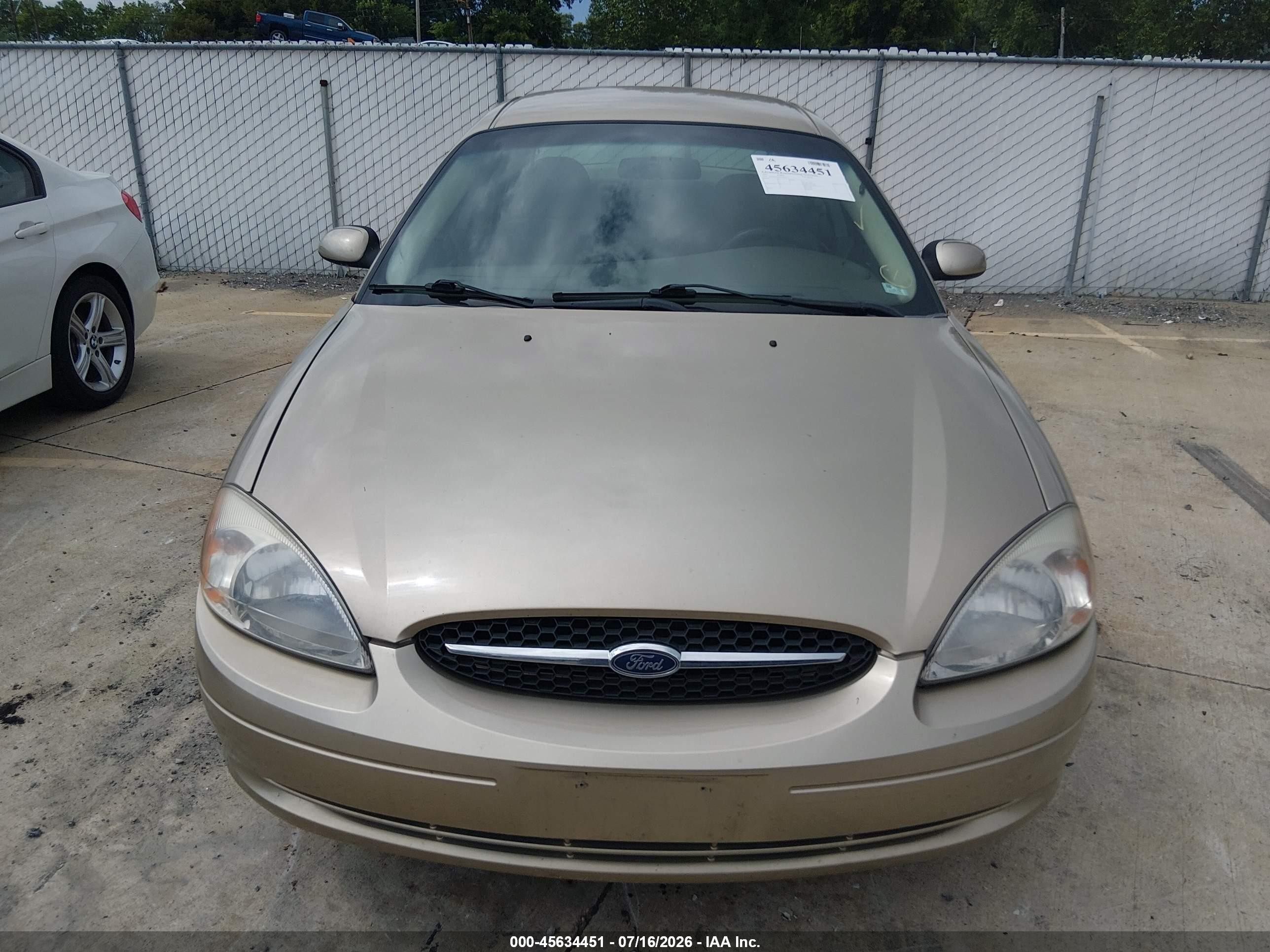 2001 Ford Taurus Se Gold vin: 1FAFP53U01G176336