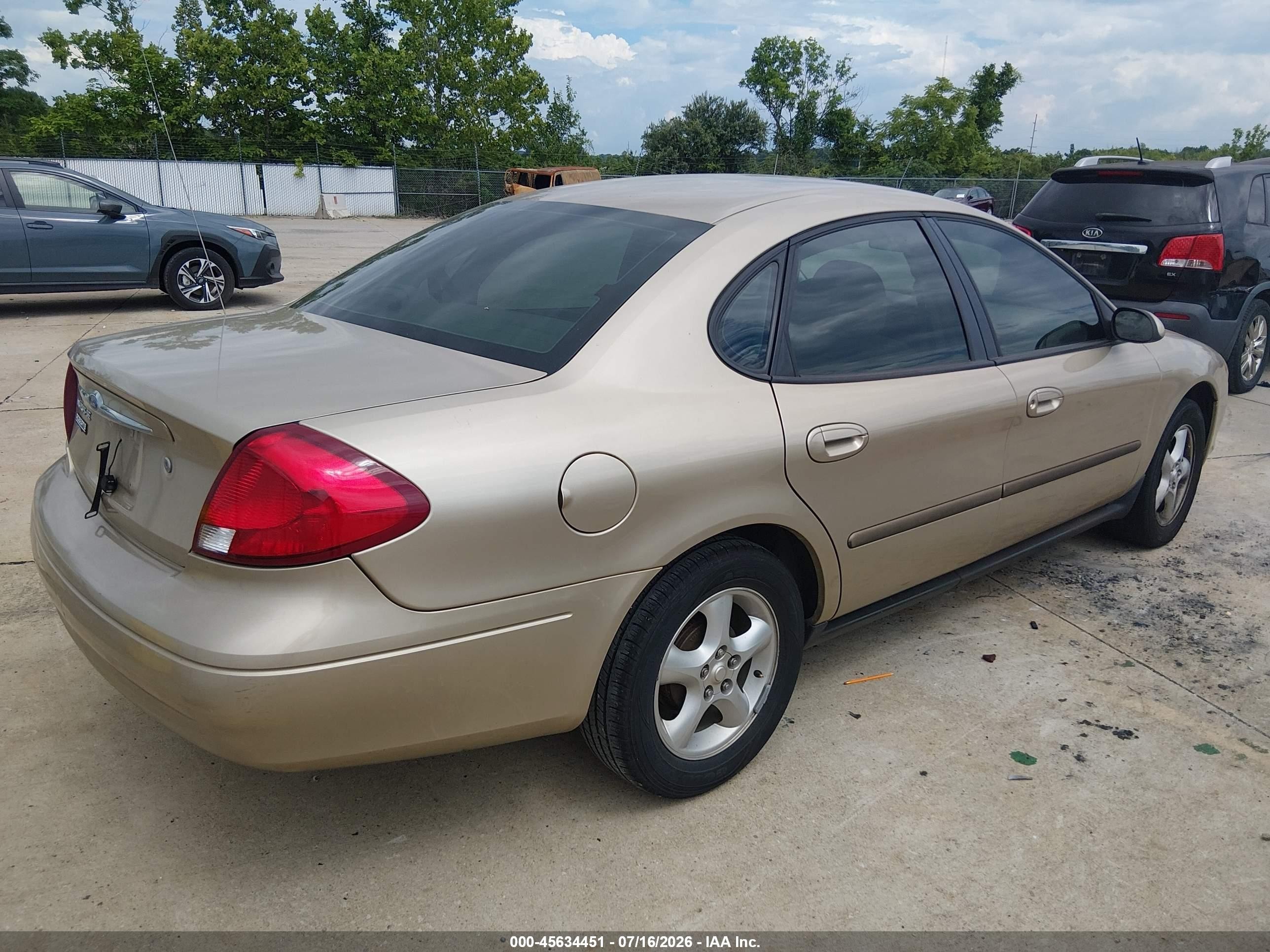2001 Ford Taurus Se Gold vin: 1FAFP53U01G176336