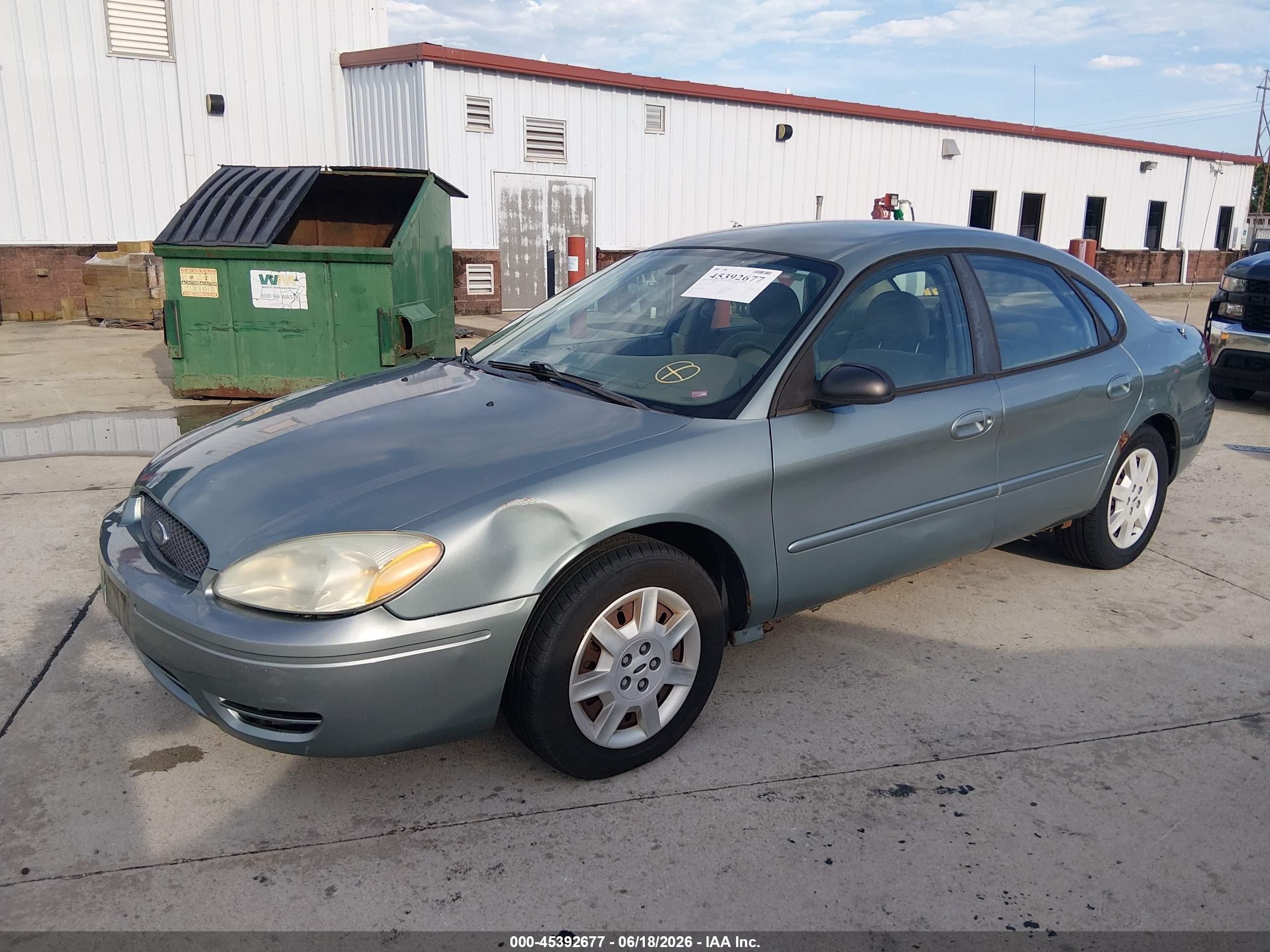 2007 Ford Taurus Se Green vin: 1FAFP53U07A165722
