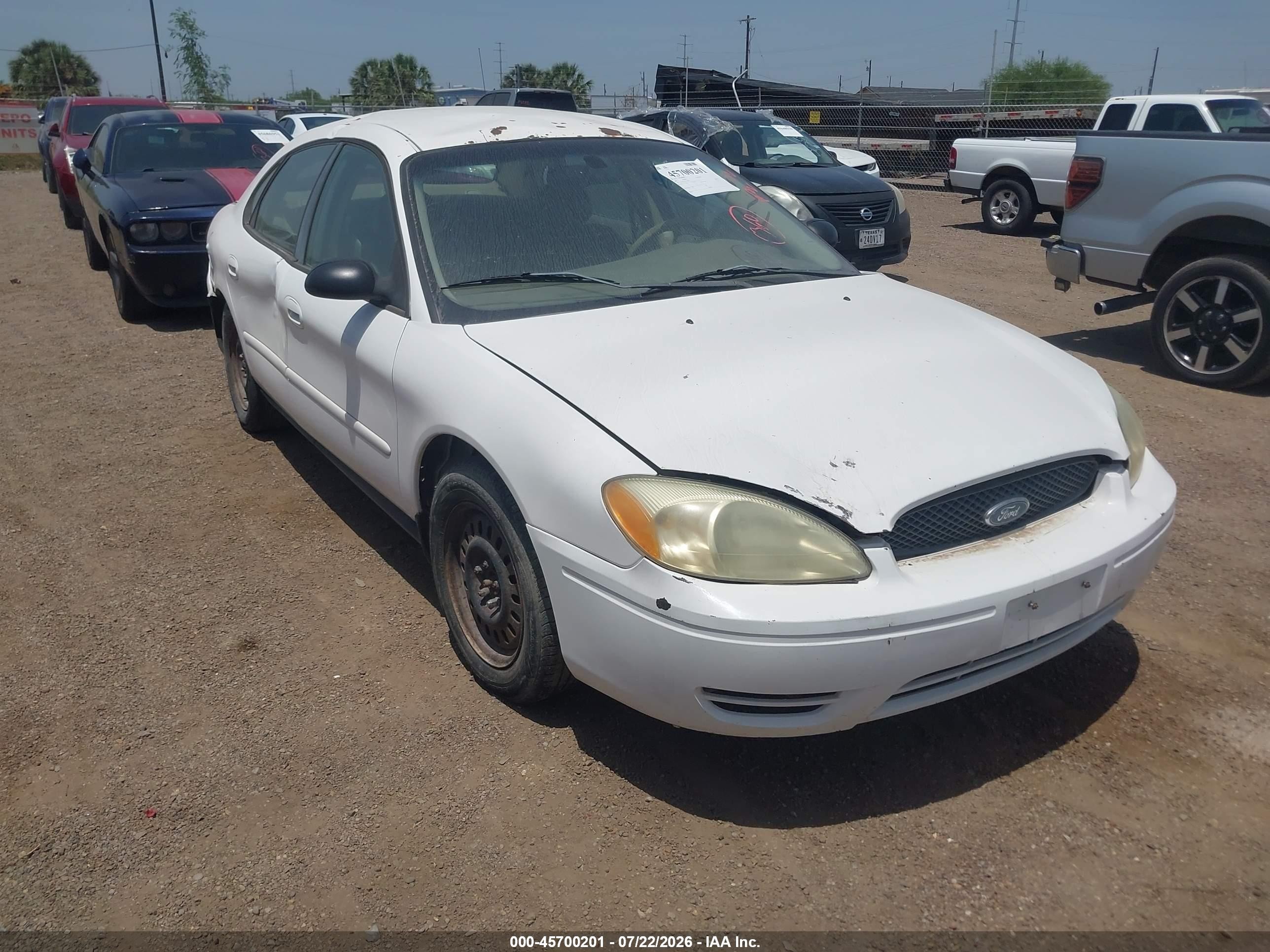 2007 Ford Taurus Se White vin: 1FAFP53U17A102595