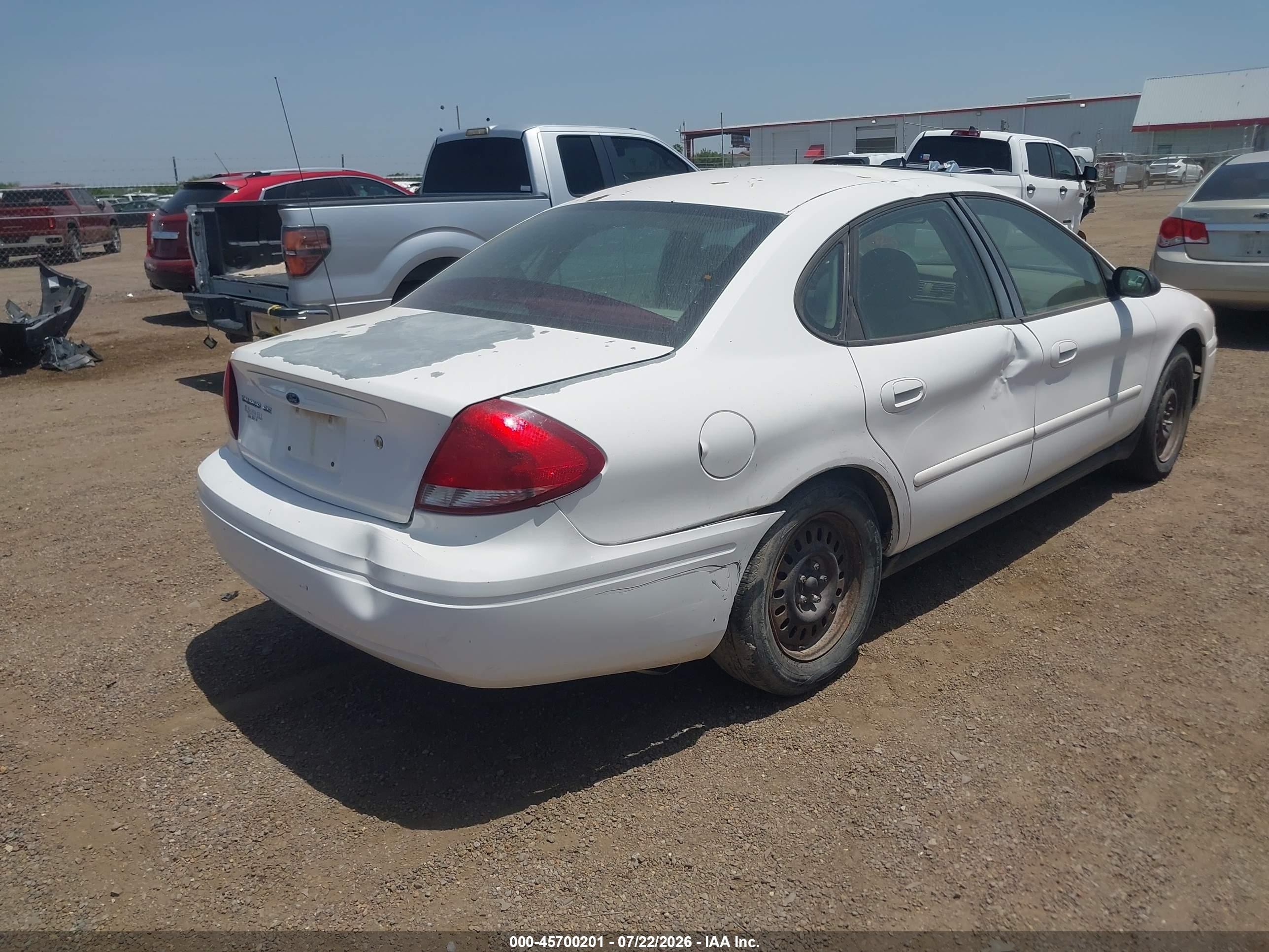 2007 Ford Taurus Se White vin: 1FAFP53U17A102595
