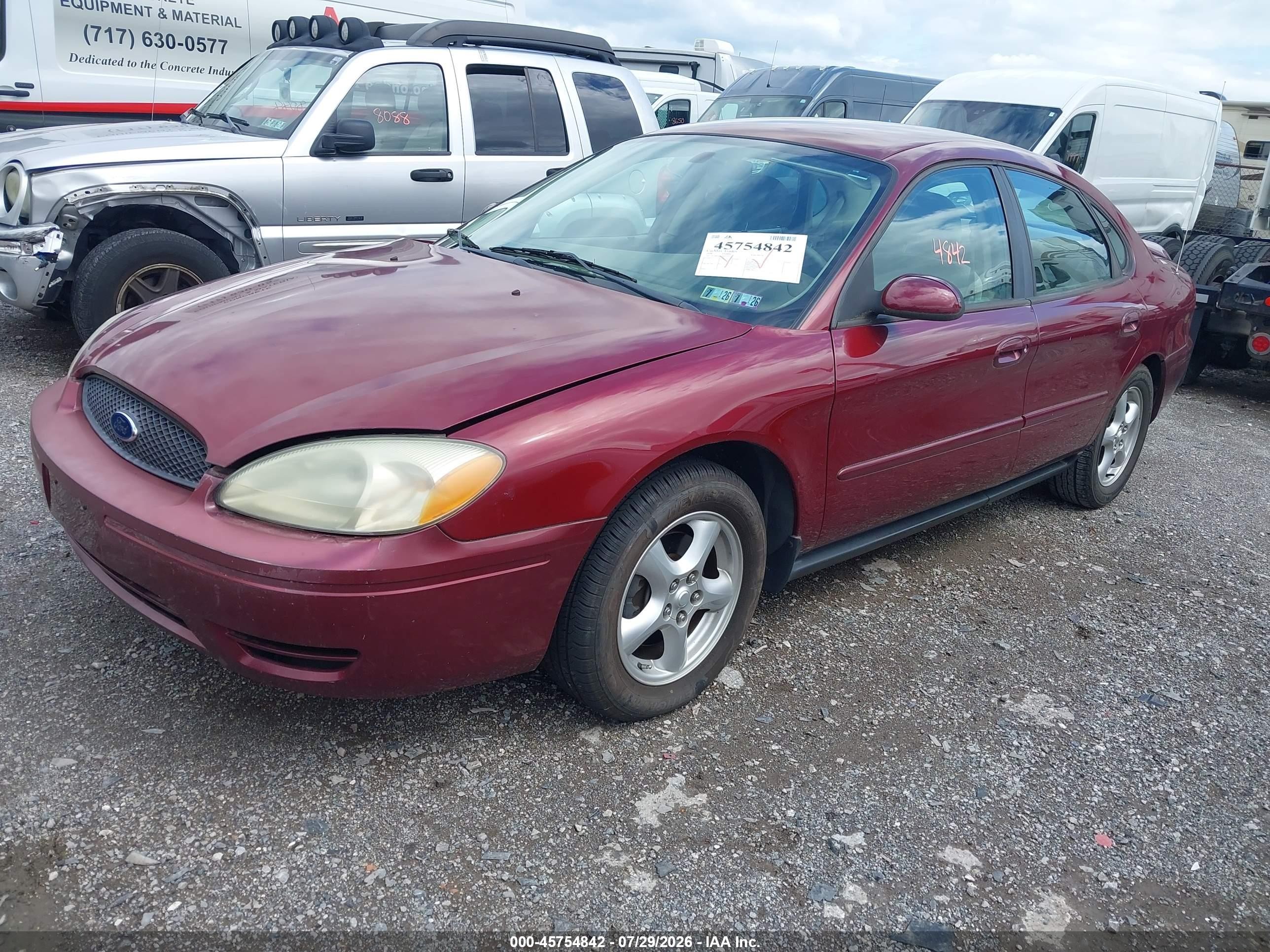 2004 Ford Taurus Se Maroon vin: 1FAFP53U34G135722
