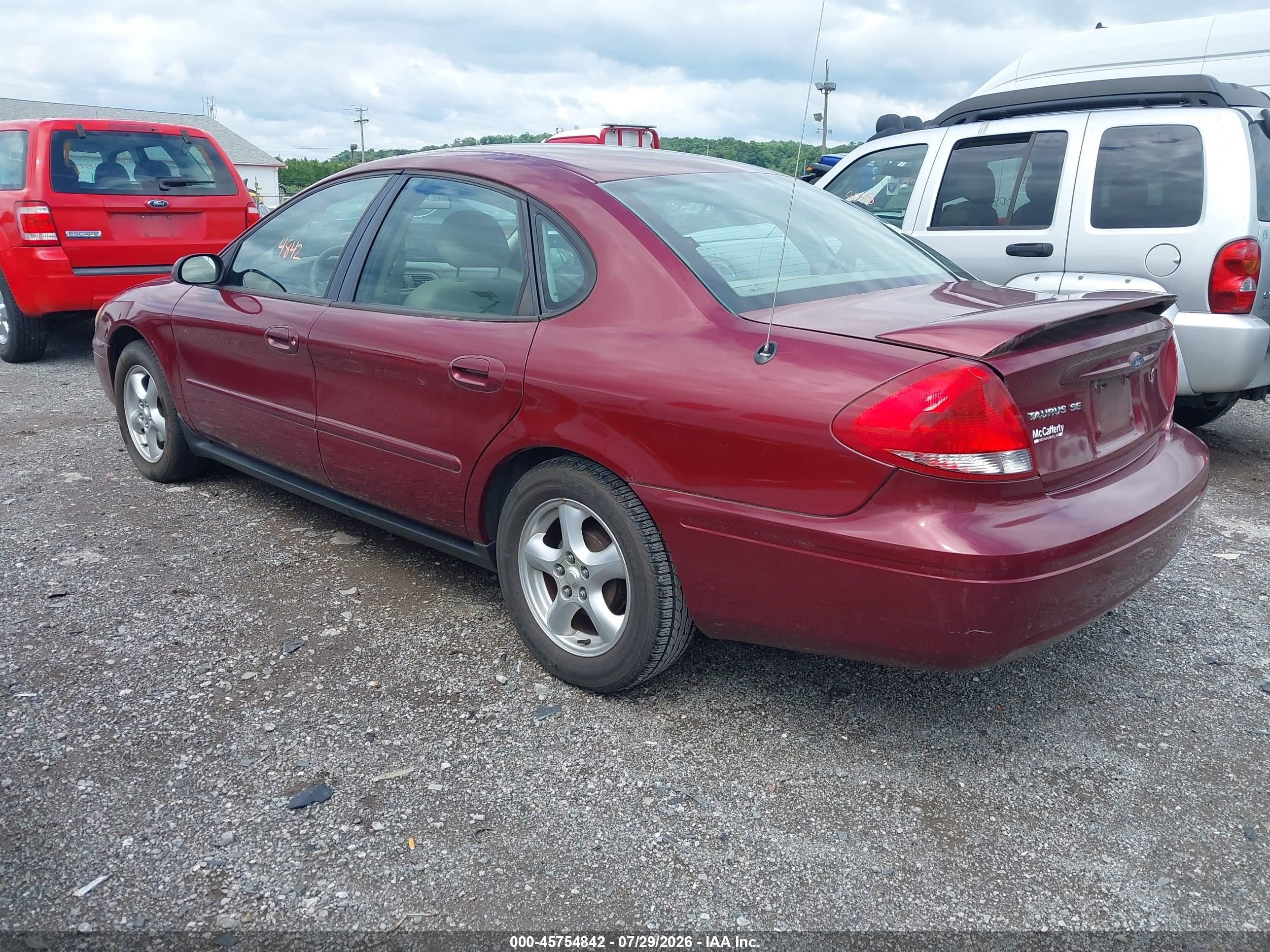 2004 Ford Taurus Se Maroon vin: 1FAFP53U34G135722
