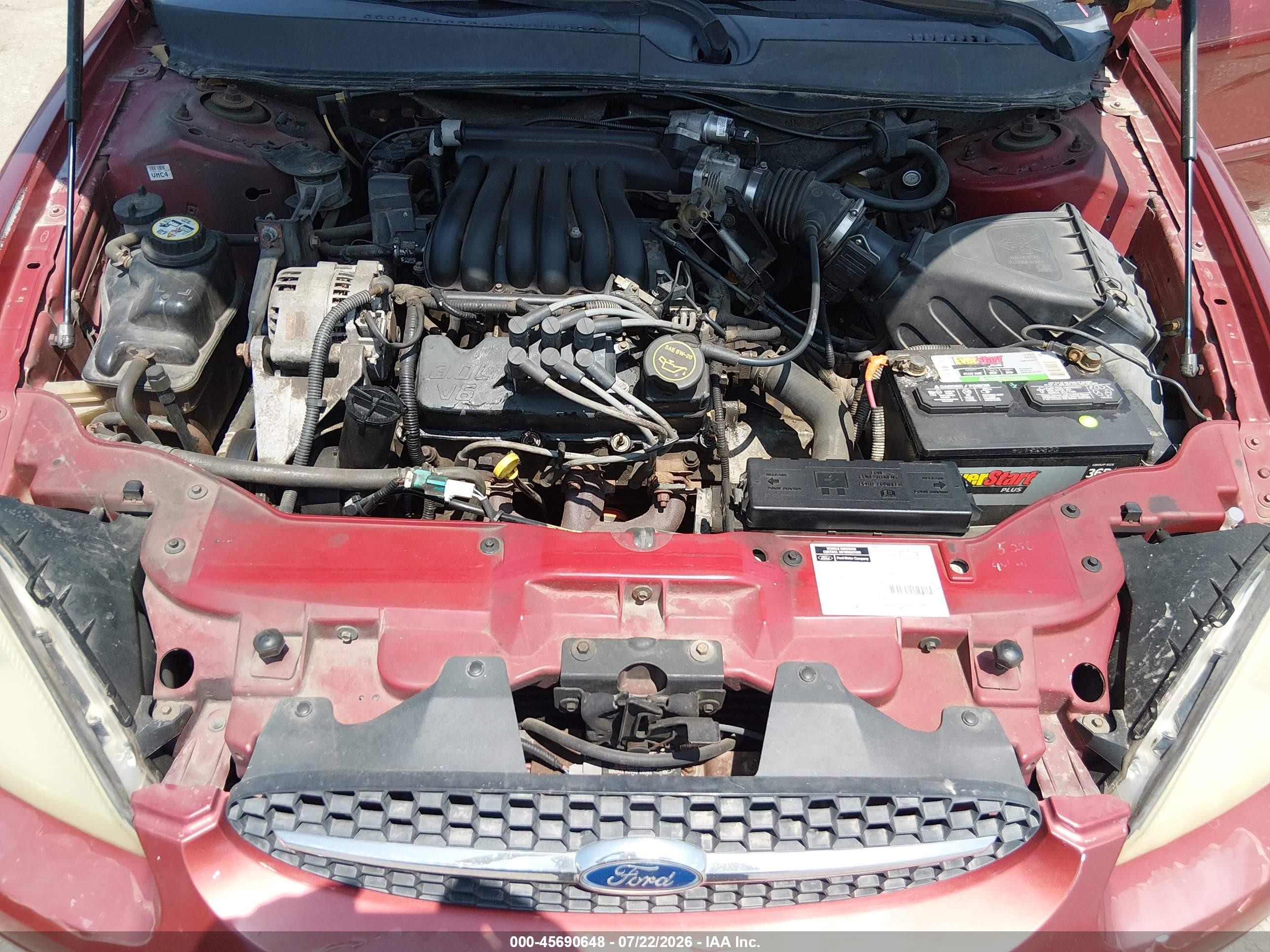 2001 Ford Taurus Se Red vin: 1FAFP53U41A293937