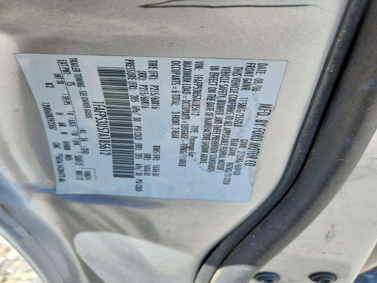 2007 Ford Taurus Se Gray vin: 1FAFP53U57A185612