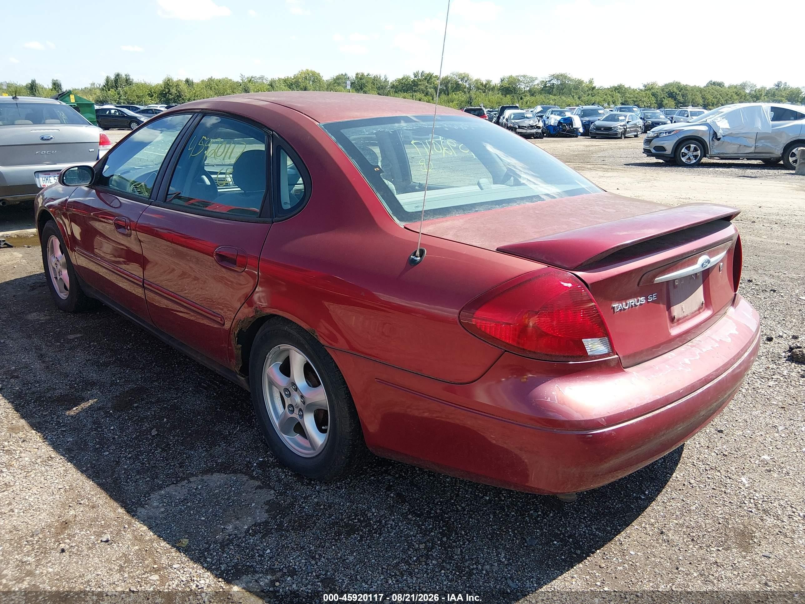 2003 Ford Taurus Se Red vin: 1FAFP53U73G243758