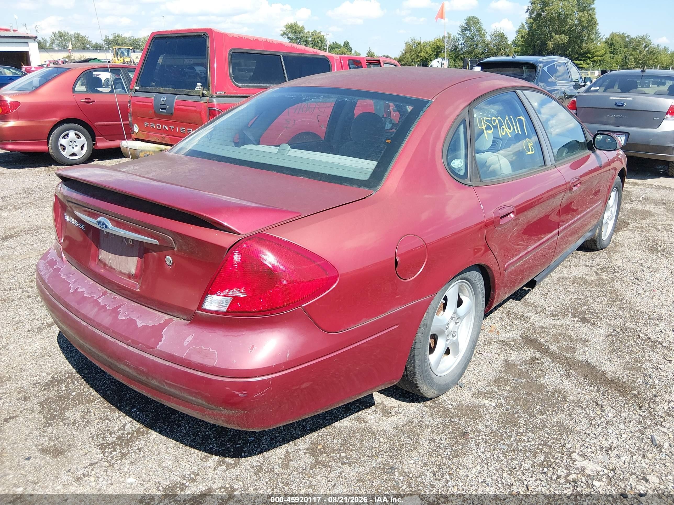 2003 Ford Taurus Se Red vin: 1FAFP53U73G243758