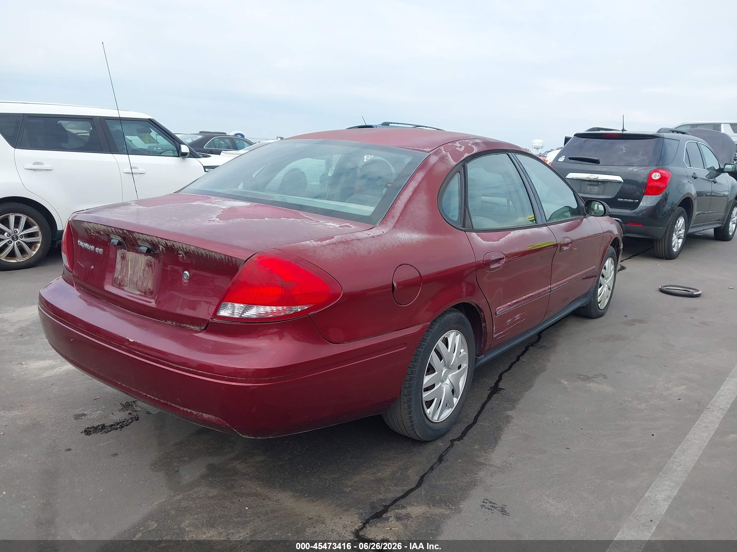 2007 Ford Taurus Se Red vin: 1FAFP53U77A179276