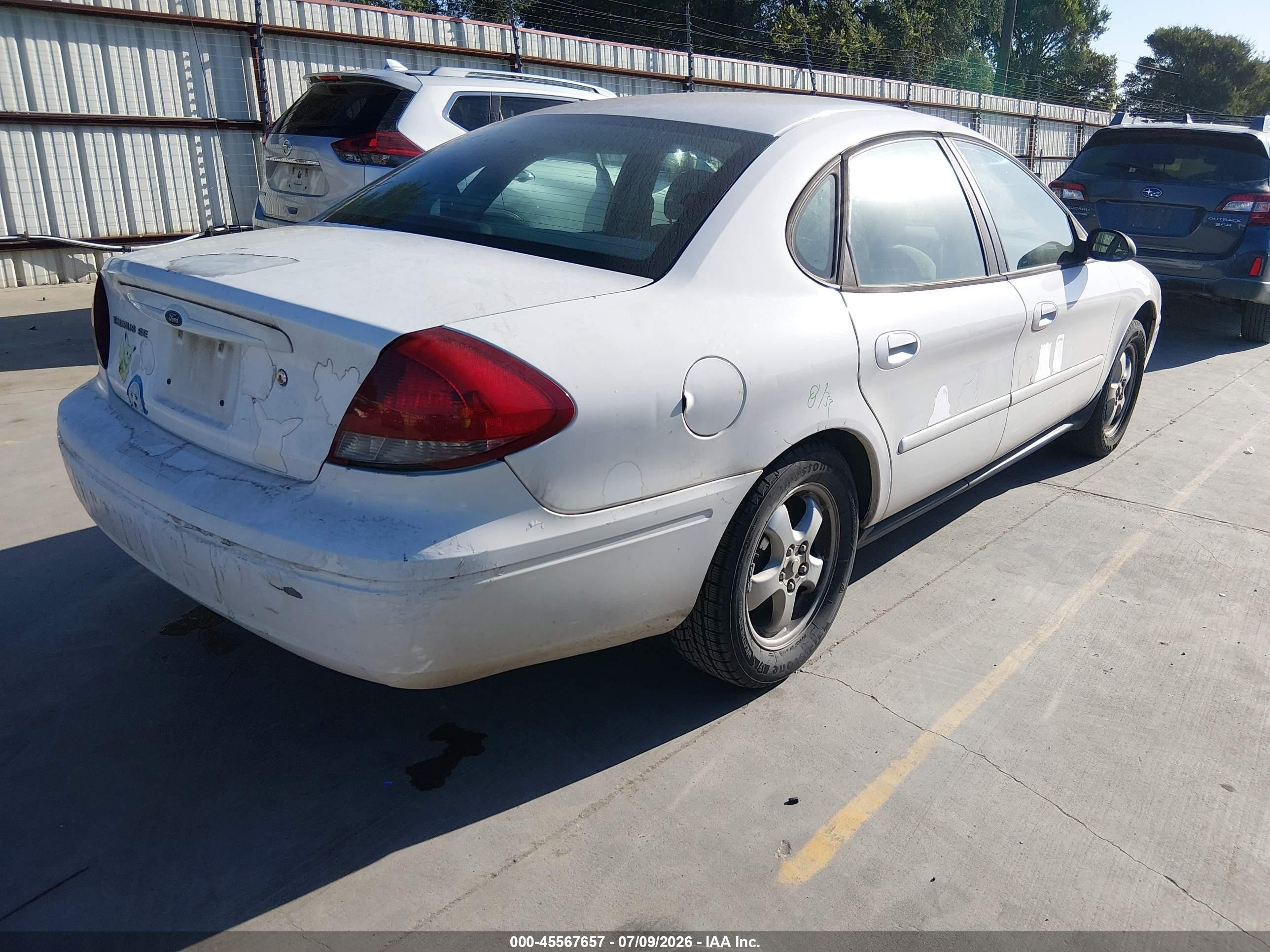 2007 Ford Taurus Se White vin: 1FAFP53U97A196371