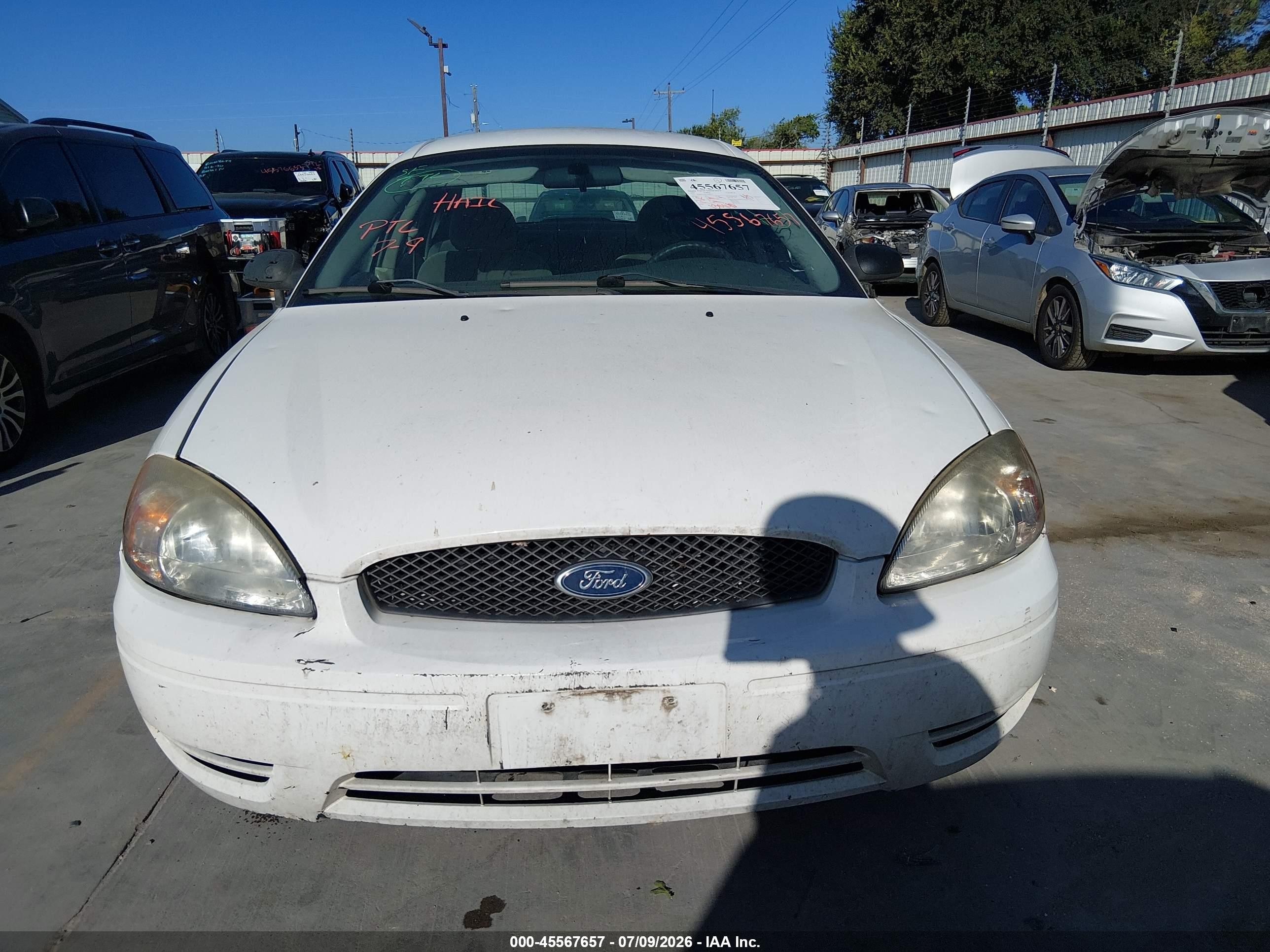 2007 Ford Taurus Se White vin: 1FAFP53U97A196371