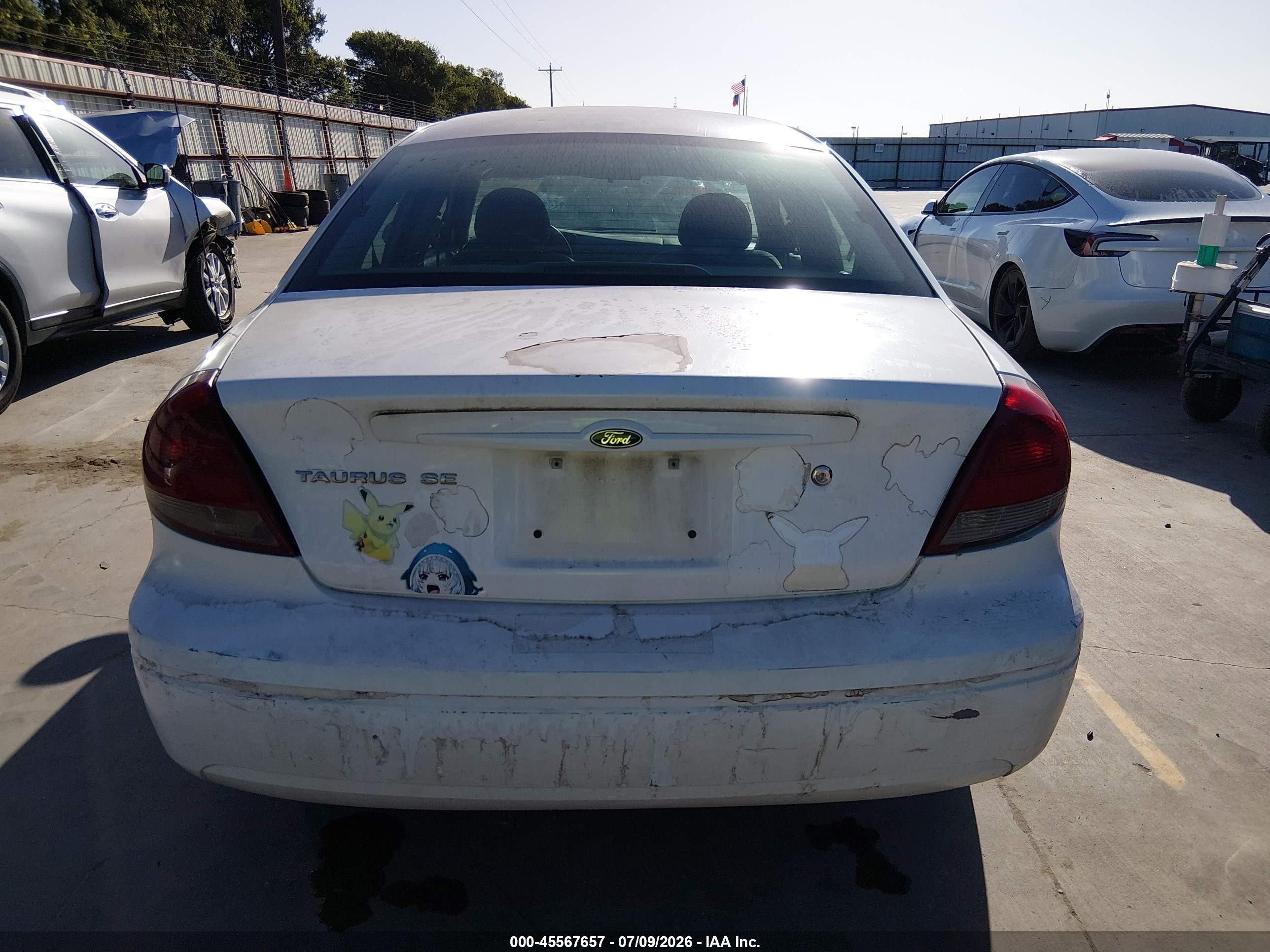 2007 Ford Taurus Se White vin: 1FAFP53U97A196371