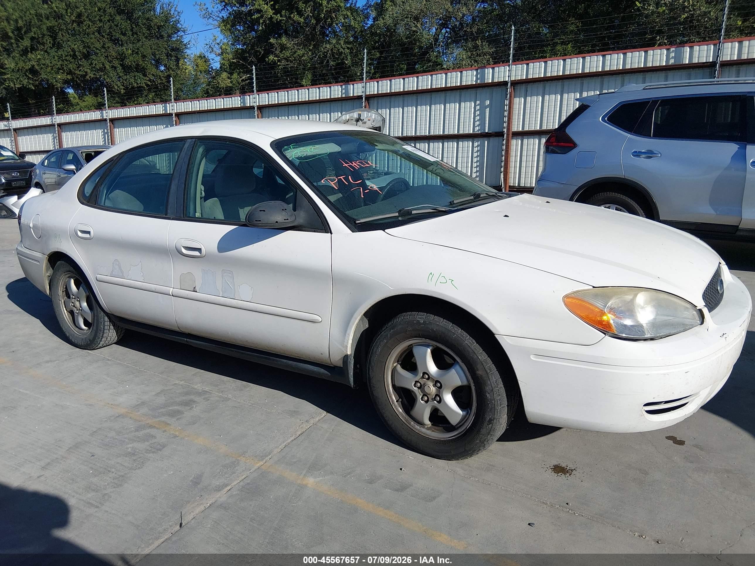 2007 Ford Taurus Se White vin: 1FAFP53U97A196371