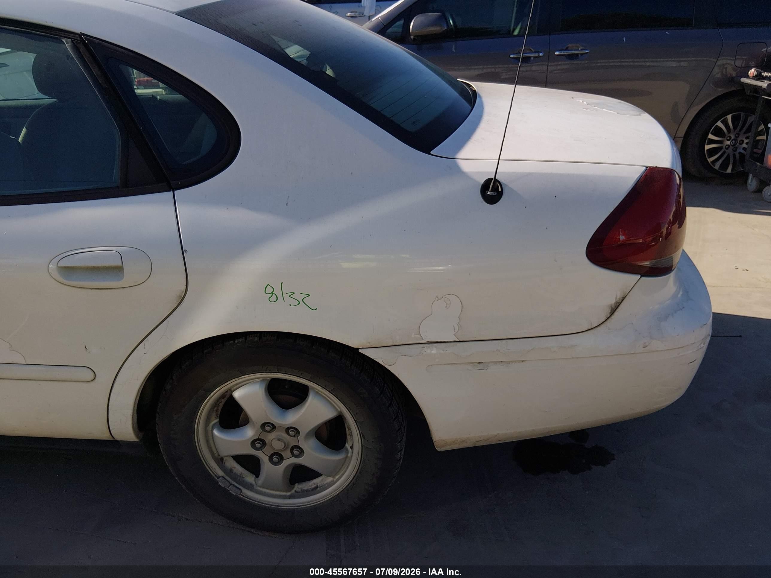2007 Ford Taurus Se White vin: 1FAFP53U97A196371