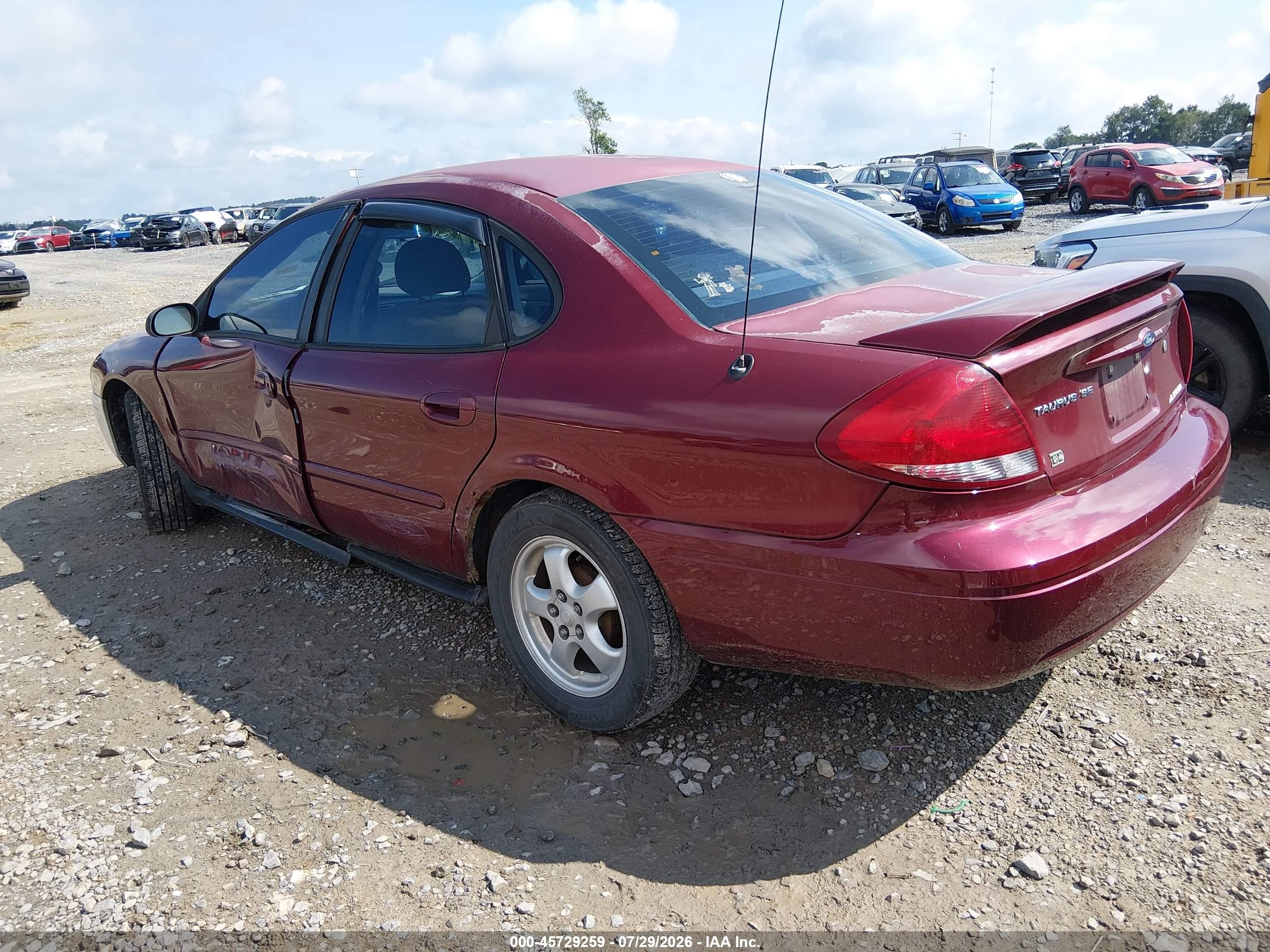 2007 Ford Taurus Se Maroon vin: 1FAFP53U97A207210