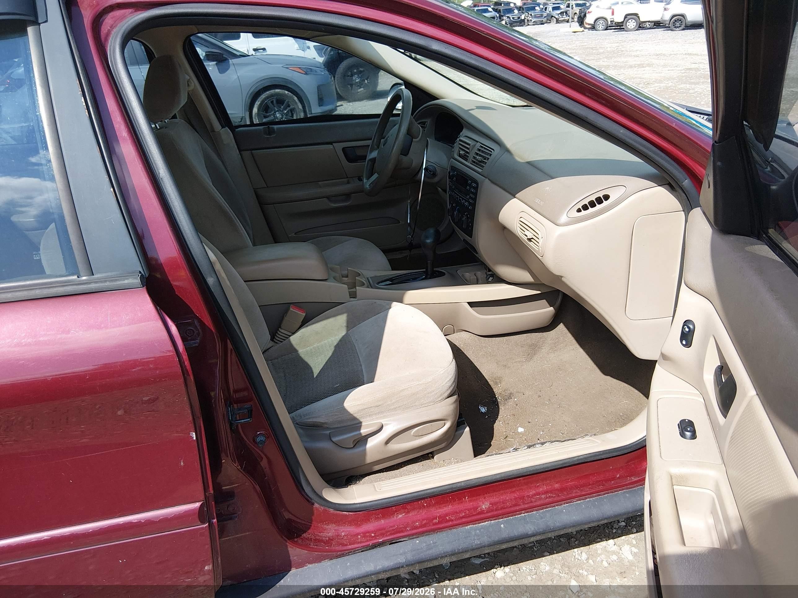 2007 Ford Taurus Se Maroon vin: 1FAFP53U97A207210