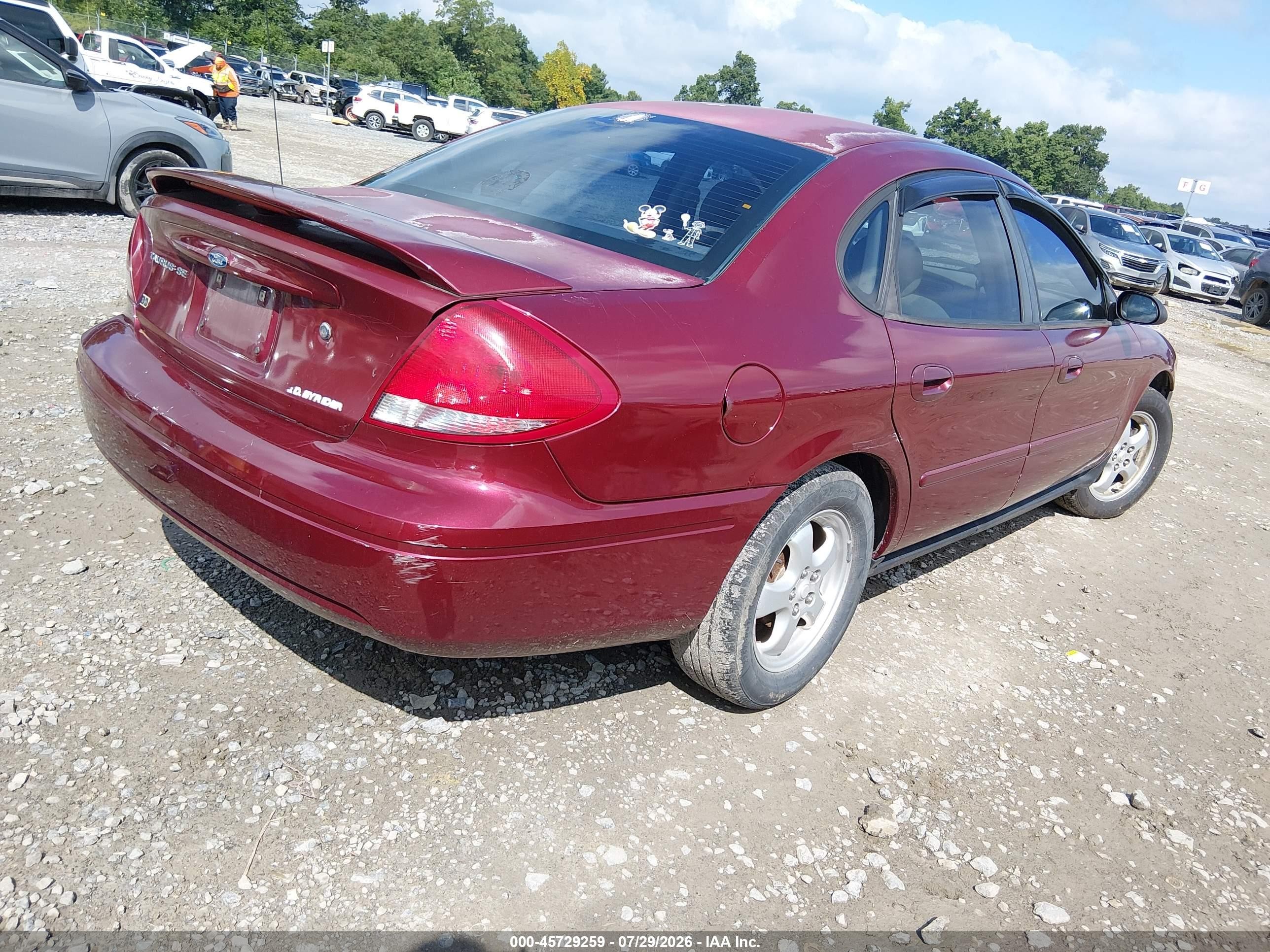 2007 Ford Taurus Se Maroon vin: 1FAFP53U97A207210