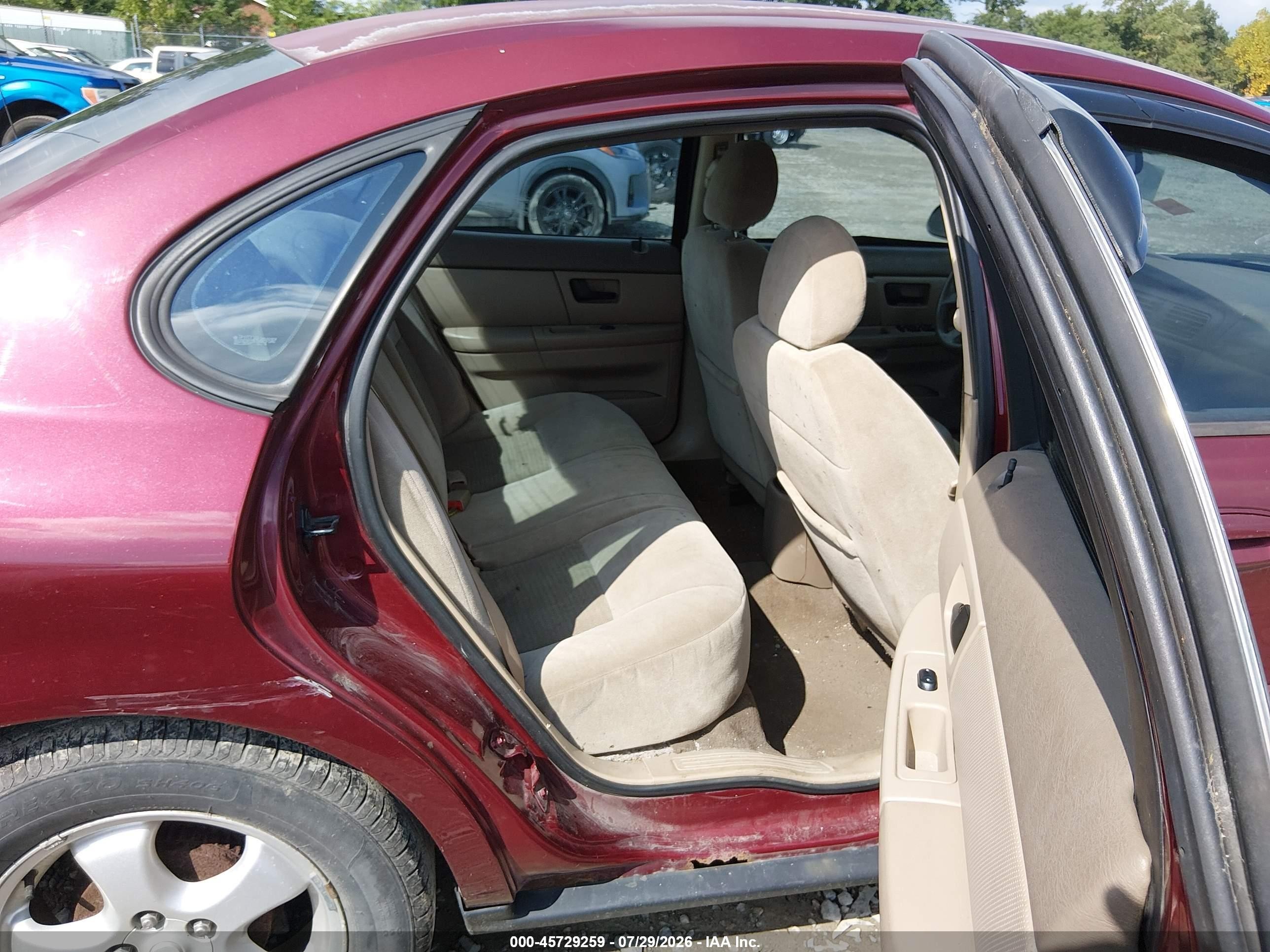 2007 Ford Taurus Se Maroon vin: 1FAFP53U97A207210