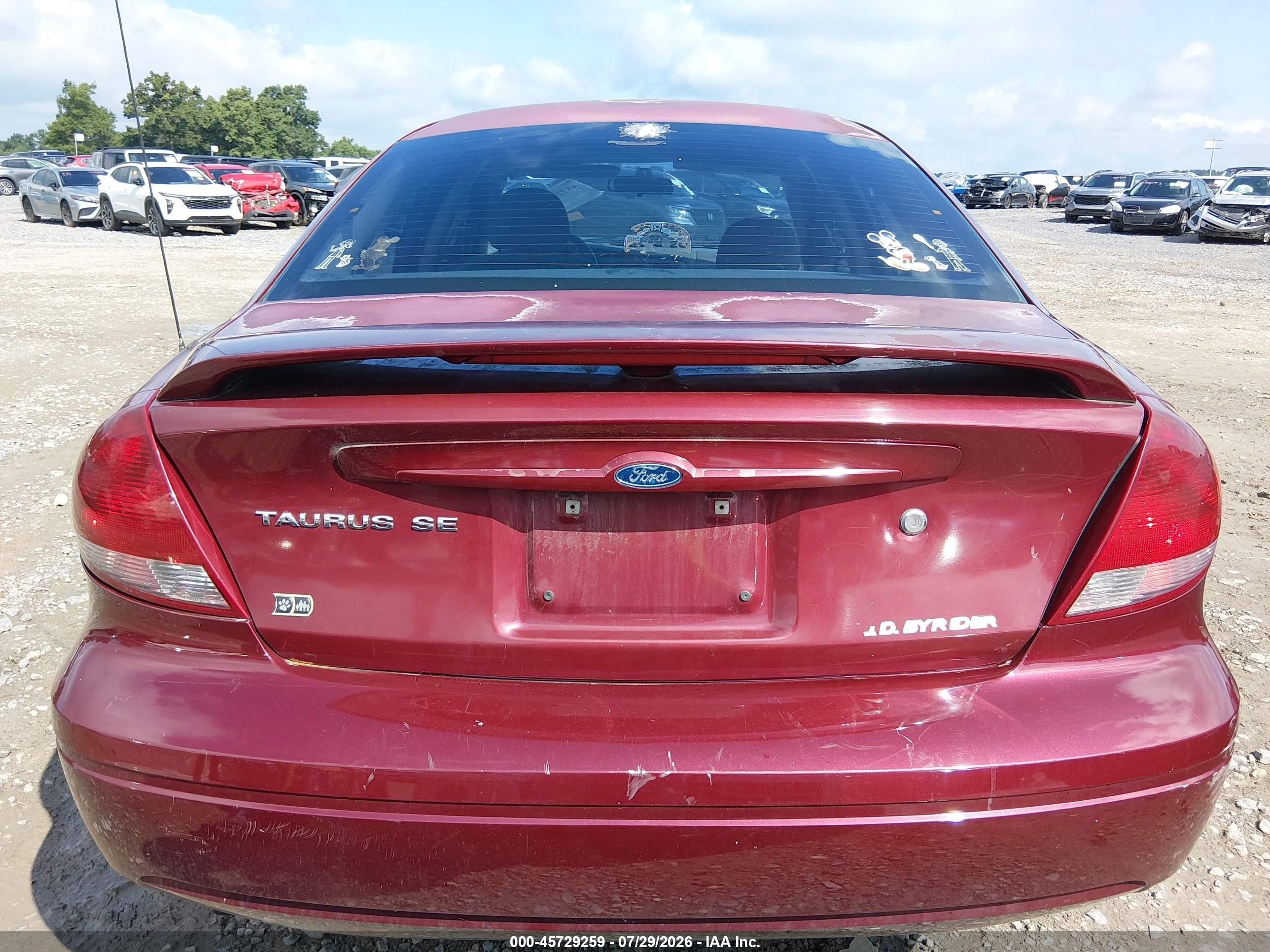 2007 Ford Taurus Se Maroon vin: 1FAFP53U97A207210