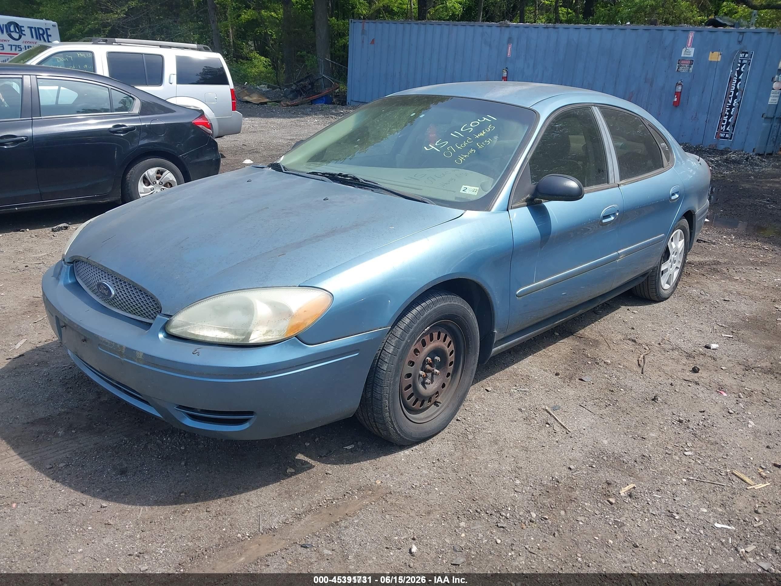 2007 Ford Taurus Se Blue vin: 1FAFP53UX7A106516